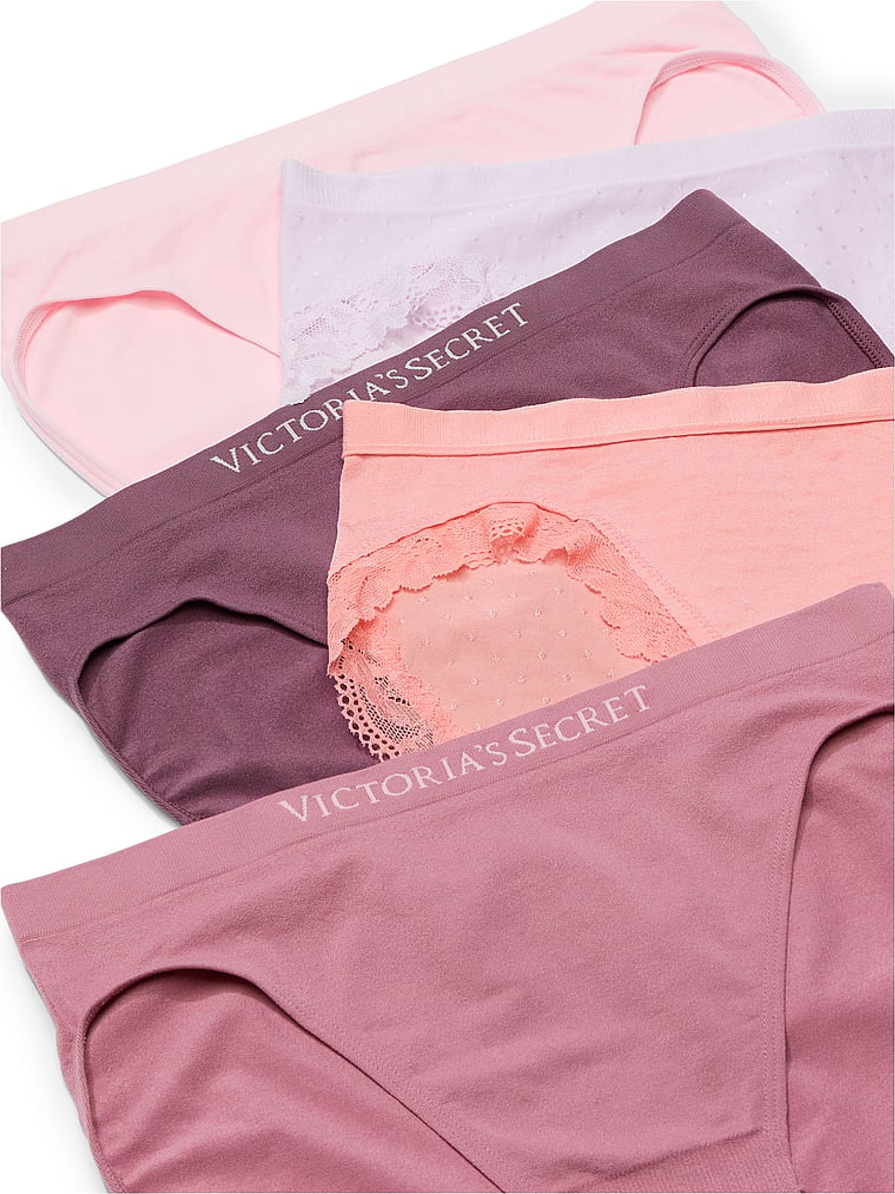 Pink/Orange/Purple Brief 5 Pack Knickers - Image 2 of 2