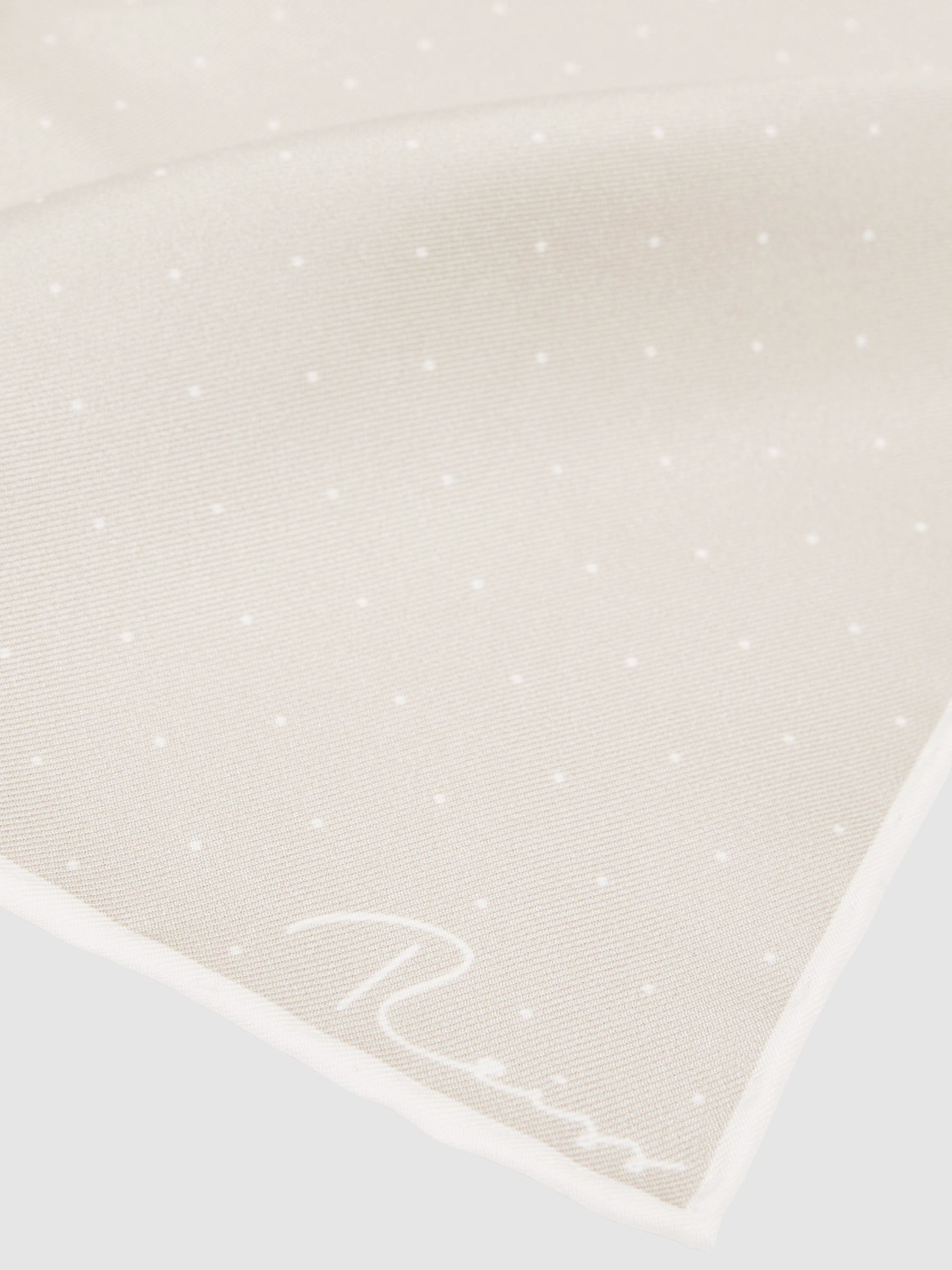 Silk Polka Dot Pocket Square in Champagne - Image 4 of 4