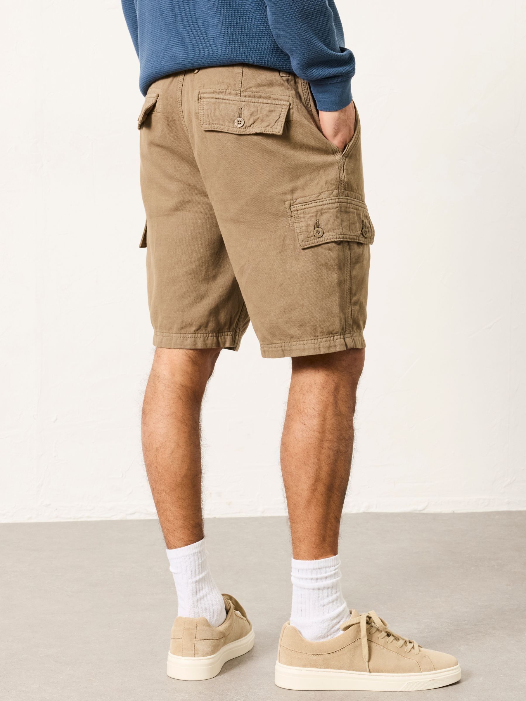 Brecon Dark Stone Garment Dye Cargo Shorts - Image 2 of 5