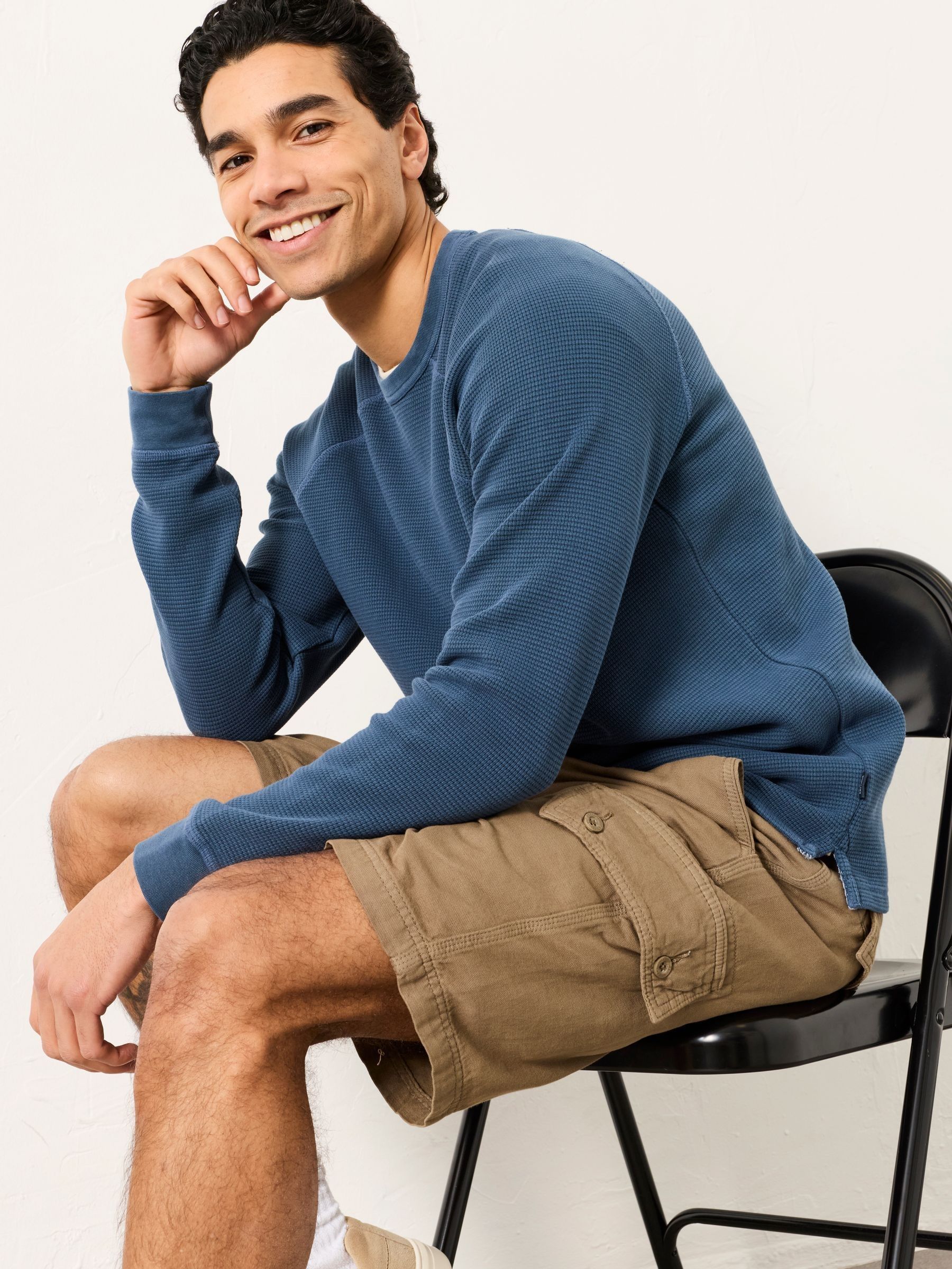 Brecon Dark Stone Garment Dye Cargo Shorts - Image 4 of 5