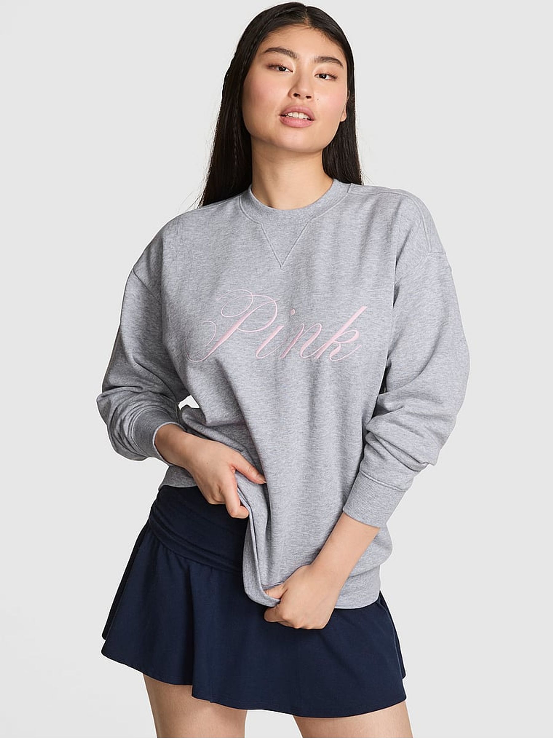Grey and Pink Fleece Sweatshirt - Image 1 of 2