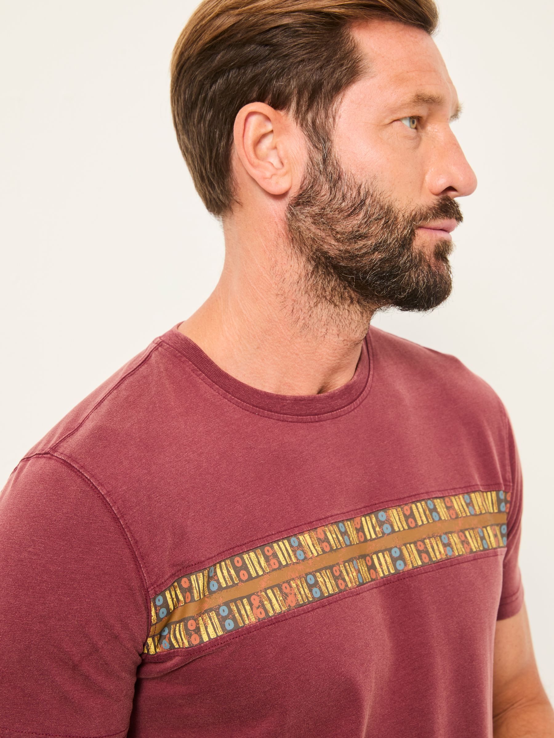 Claret Pattern Stripe T-Shirt - Image 3 of 6