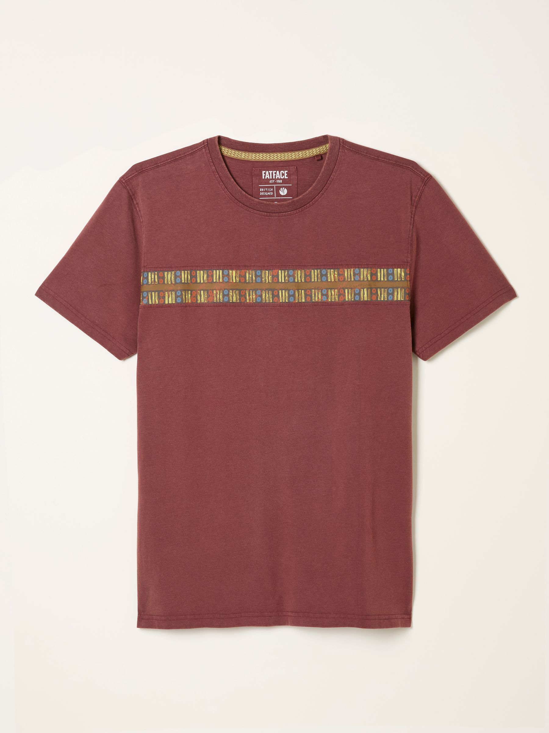 Claret Pattern Stripe T-Shirt - Image 6 of 6 Claret Pattern Stripe T-Shirt - Image 6 of 6