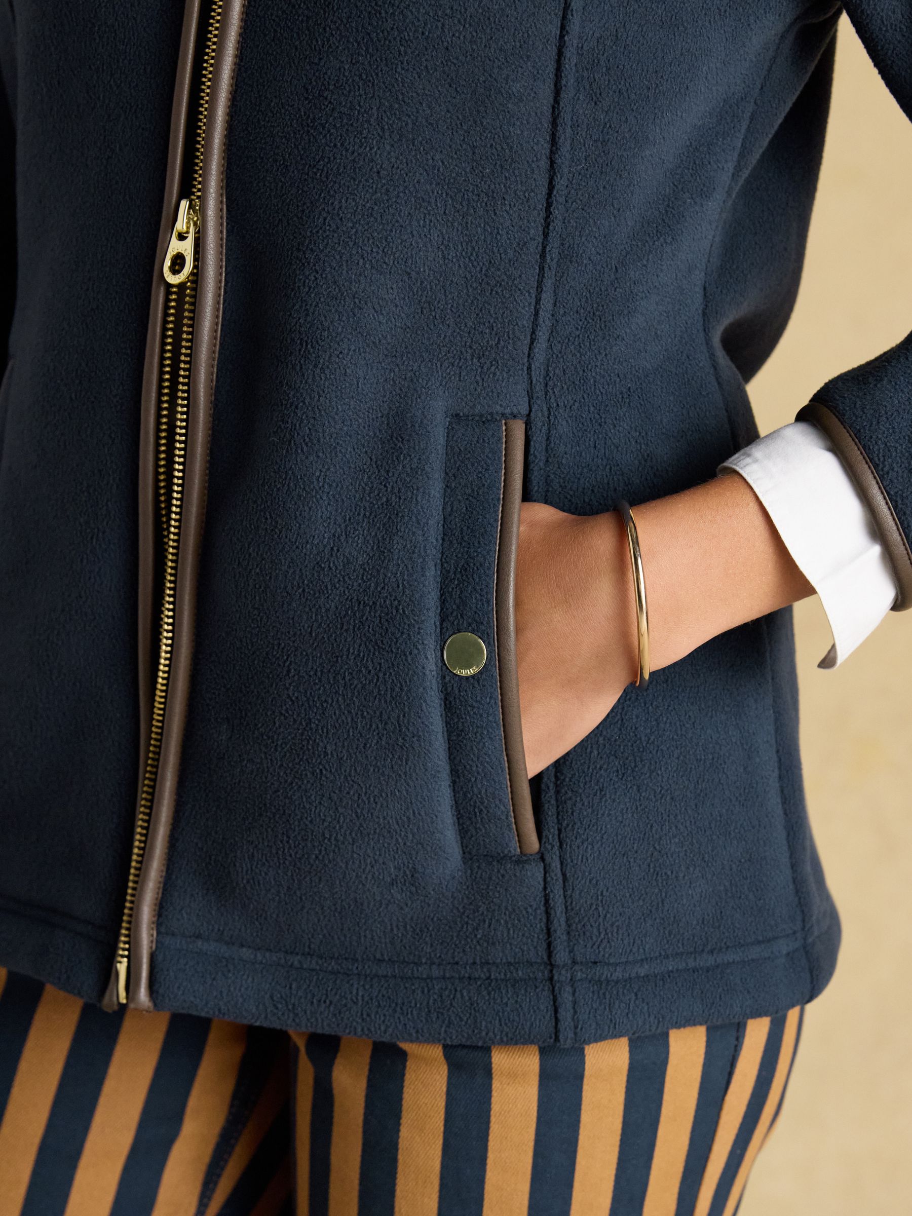 Official Burghley Navy Full Zip Heritage Fleece - Image 8 of 11