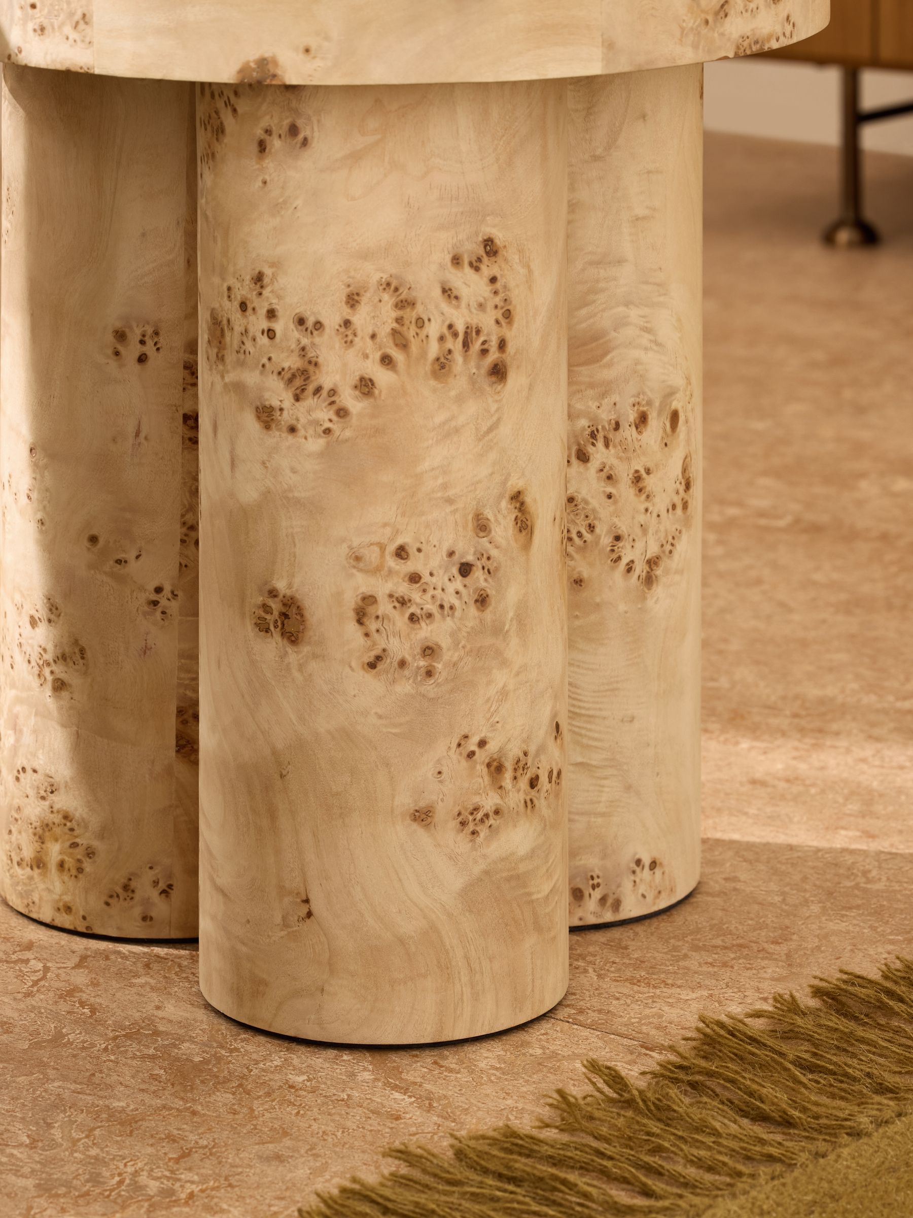 Lacey Side Table in Light Burl Wood - Image 2 of 5 Lacey Side Table in Light Burl Wood - Image 2 of 5