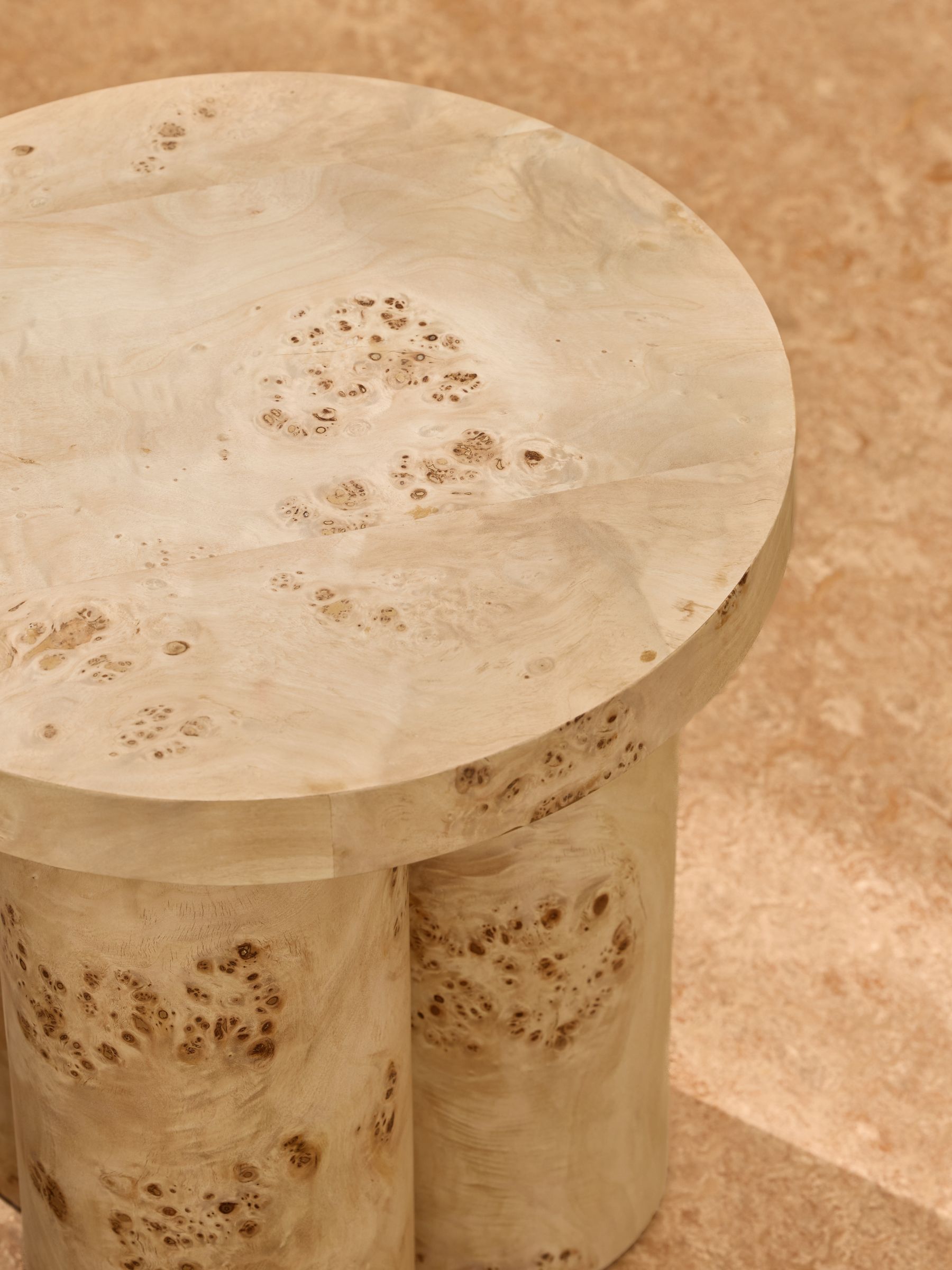 Lacey Side Table in Light Burl Wood - Image 3 of 5