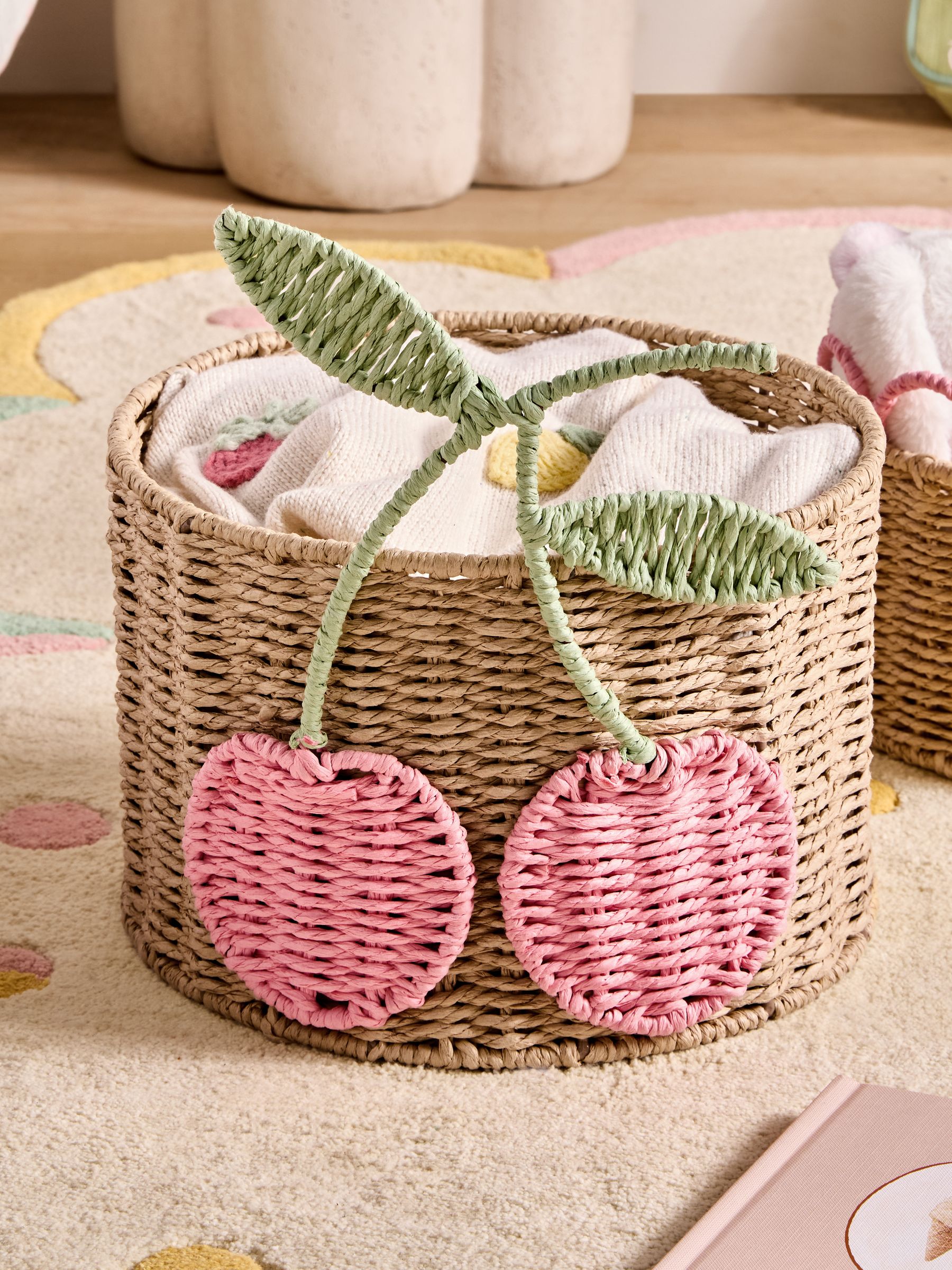 Set of 2 Cherries Storage Baskets - Image 2 of 6