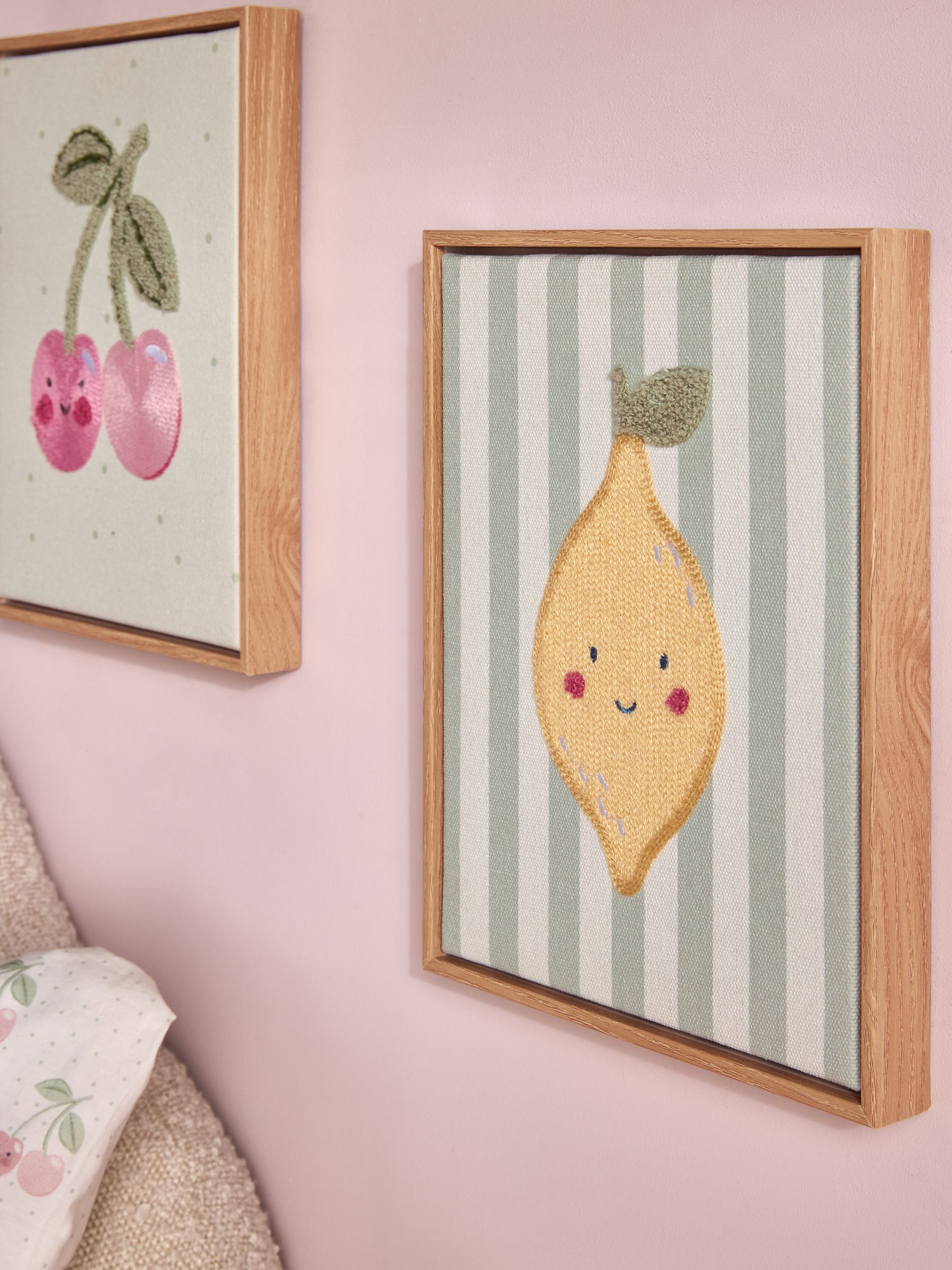 Set of 3 Fruit Embroidered Wall Art - Image 2 of 4