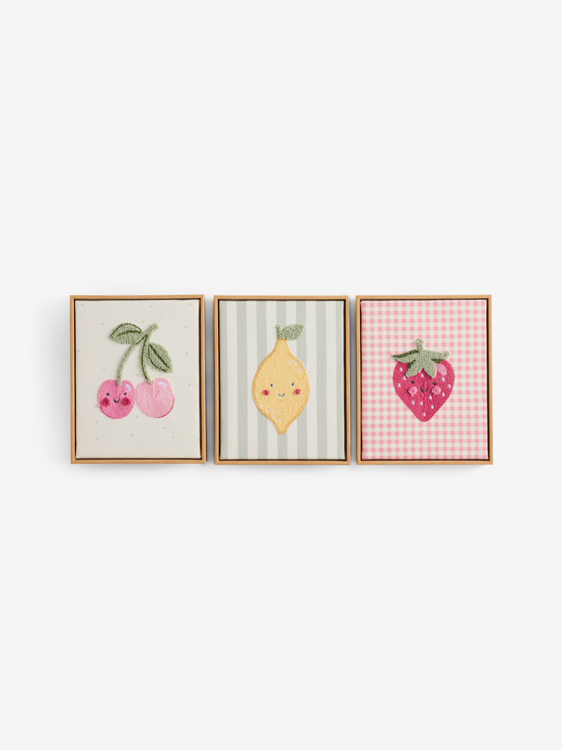 Set of 3 Fruit Embroidered Wall Art - Image 4 of 4
