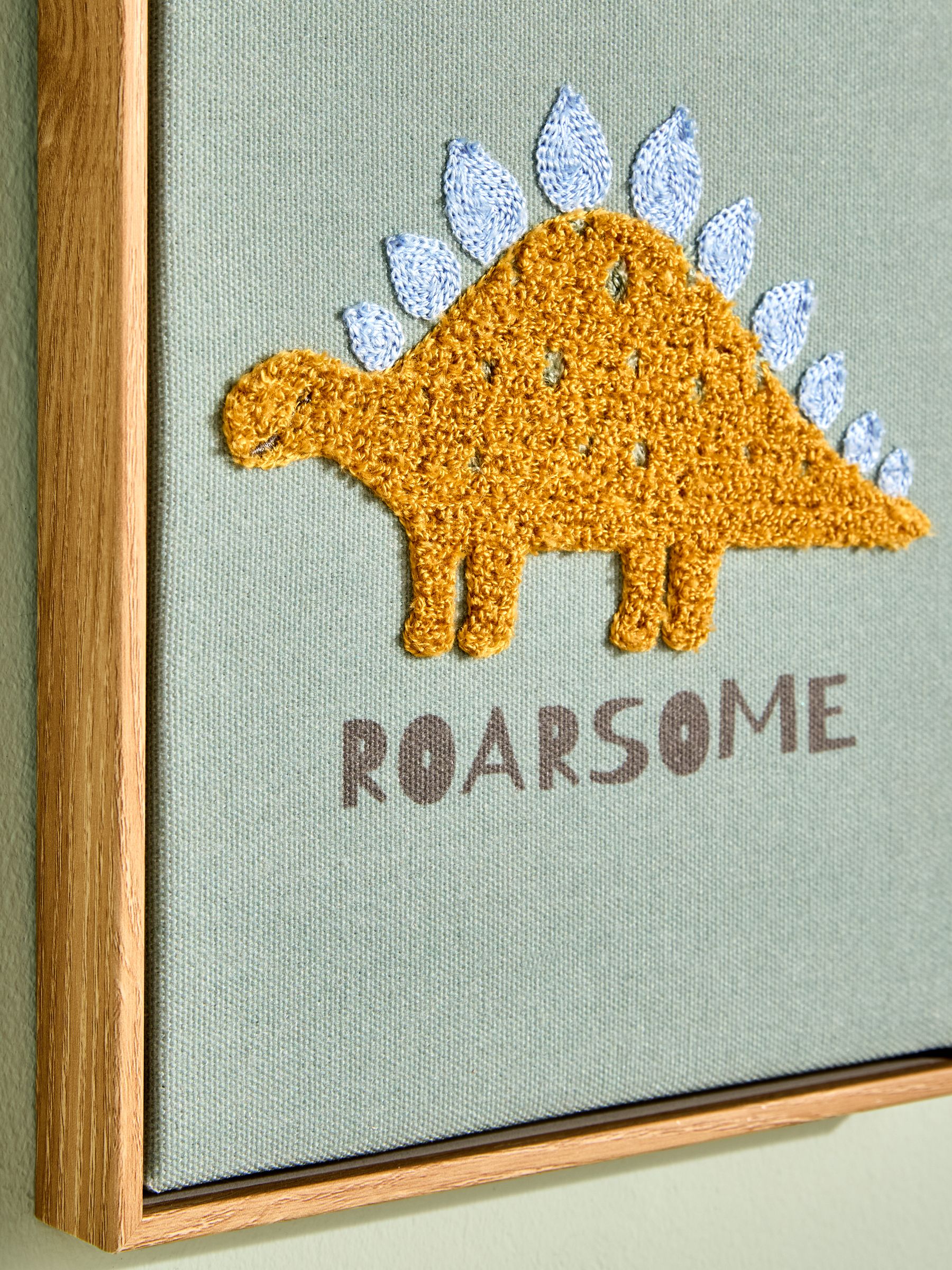 Set of 3 Dinosaur Embroidered Wall Art - Image 2 of 4