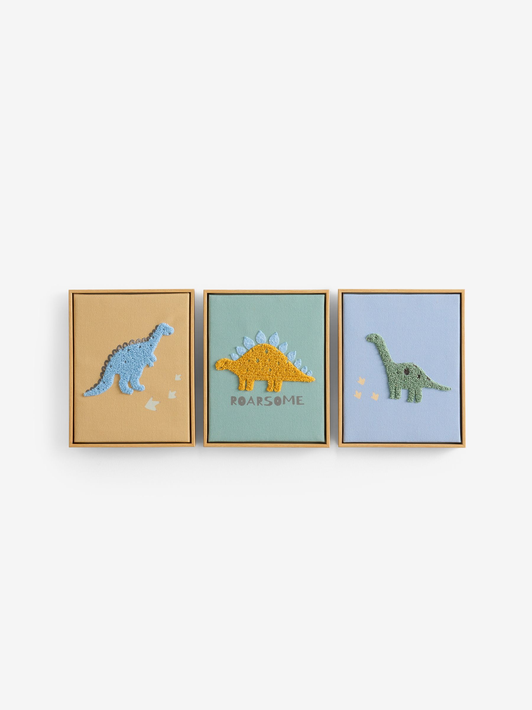 Set of 3 Dinosaur Embroidered Wall Art - Image 4 of 4
