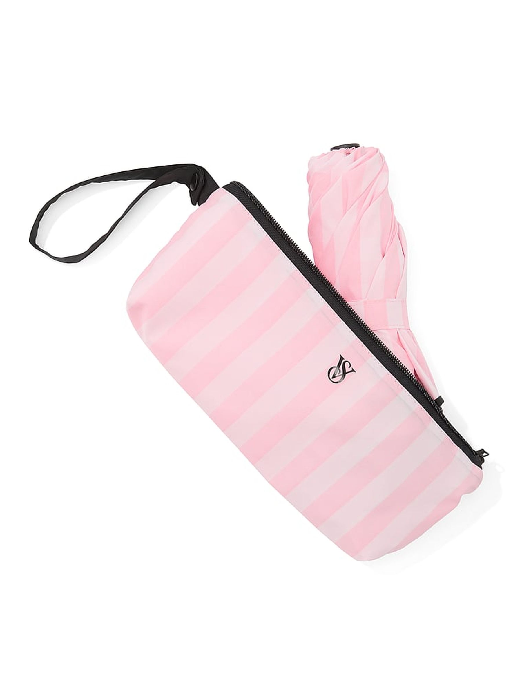 Iconic Stripe Pink Collapsable Umbrella - Image 1 of 2