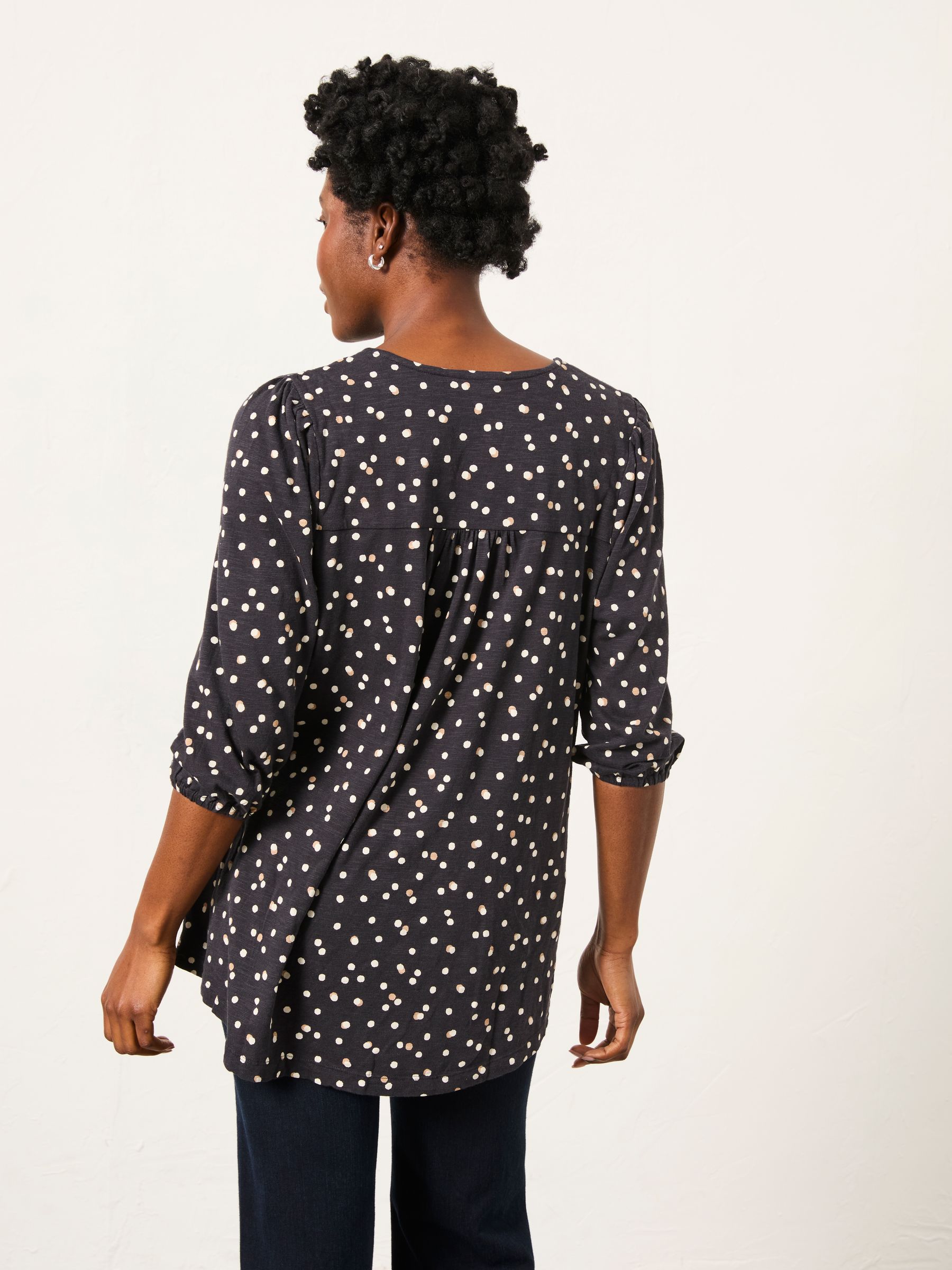 Enya Black Polka Dot Jersey Tunic - Image 3 of 6