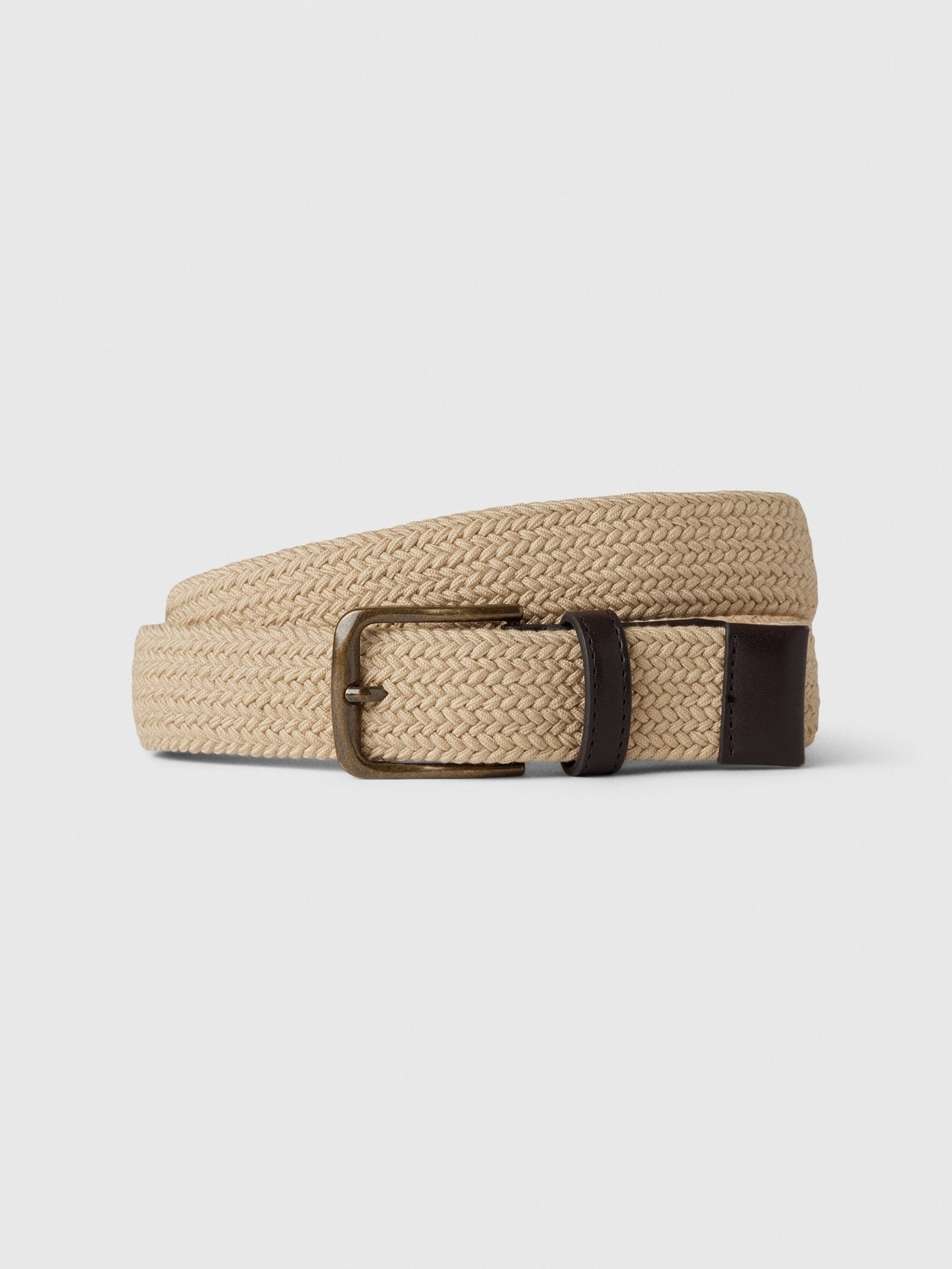 Cream Braided Vegan Leather Belt - Image 1 of 1