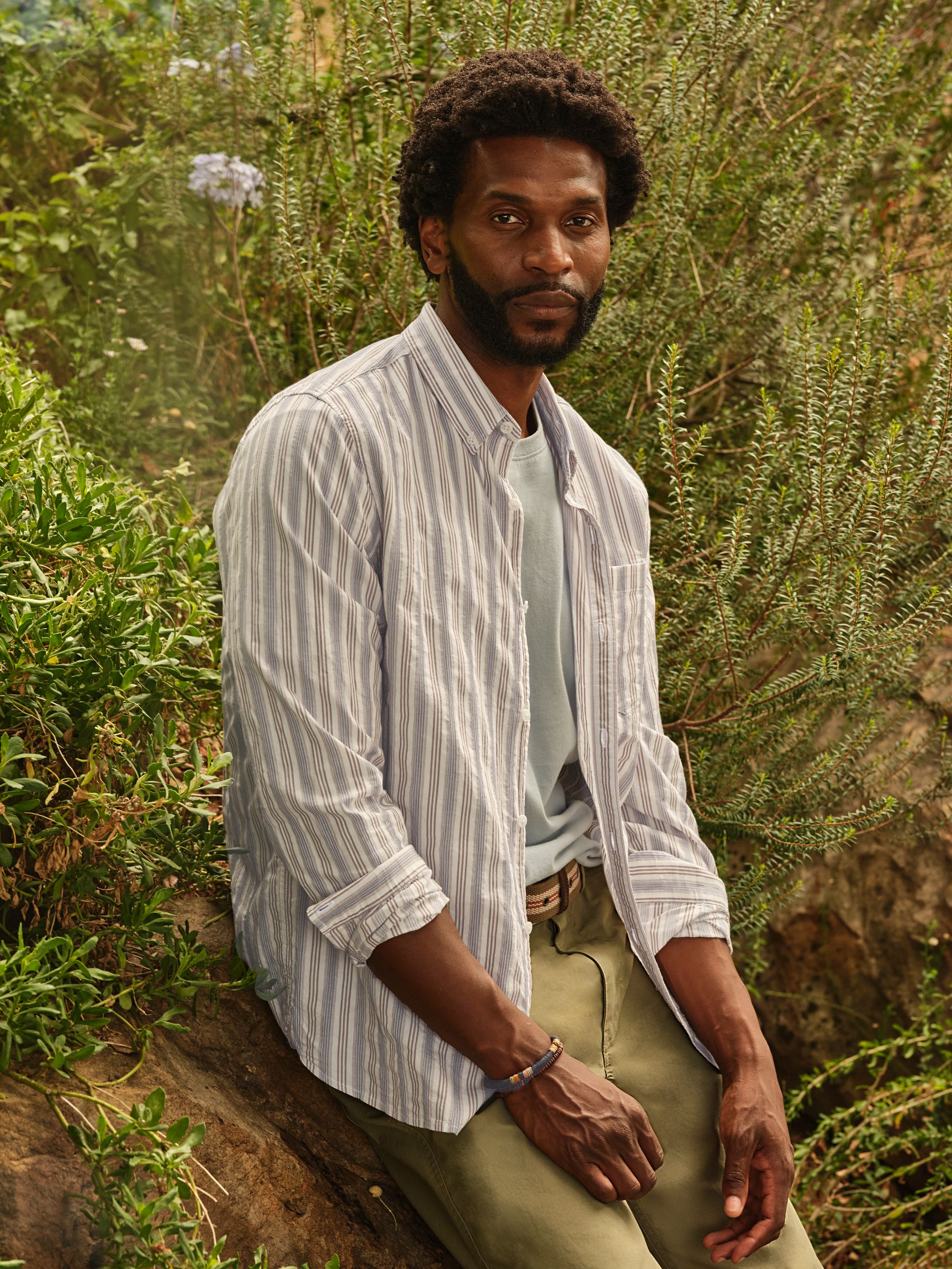 Natural Long sleeve Hamble Stripe Shirt - Image 1 of 6