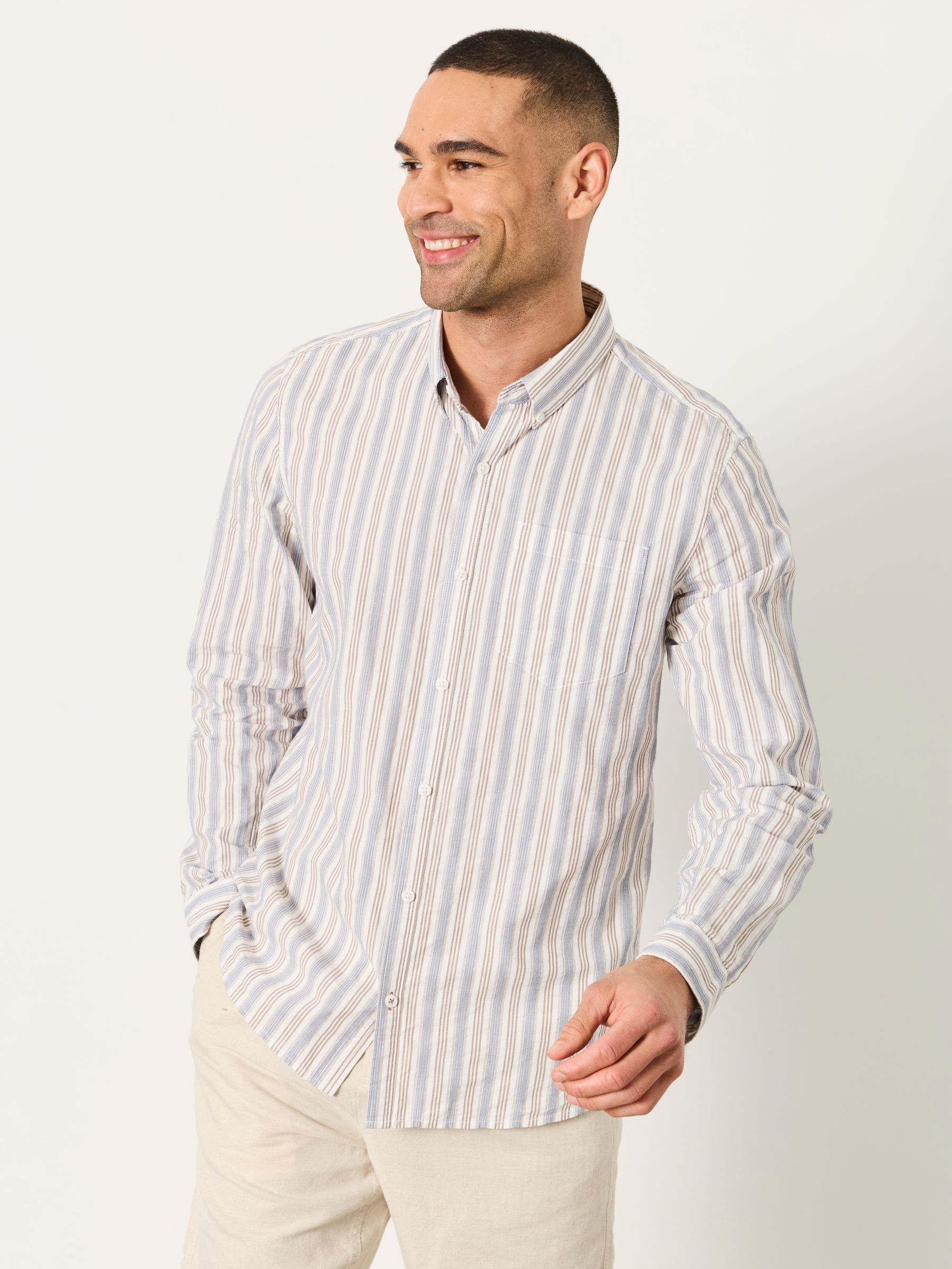 Natural Long sleeve Hamble Stripe Shirt - Image 2 of 6