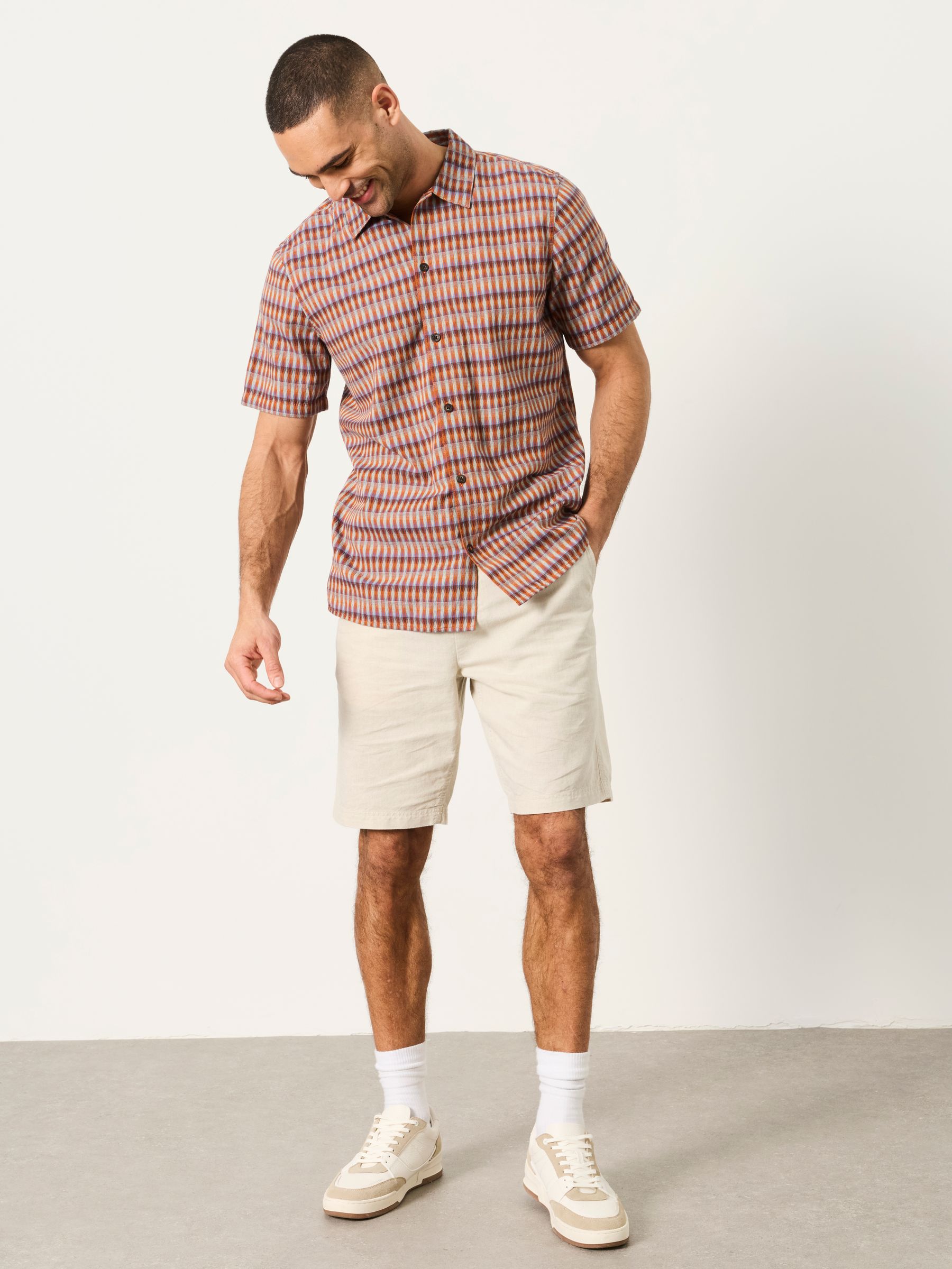 Multi Short Sleeve Kite Diamond Embroidered Shirt - Image 4 of 6