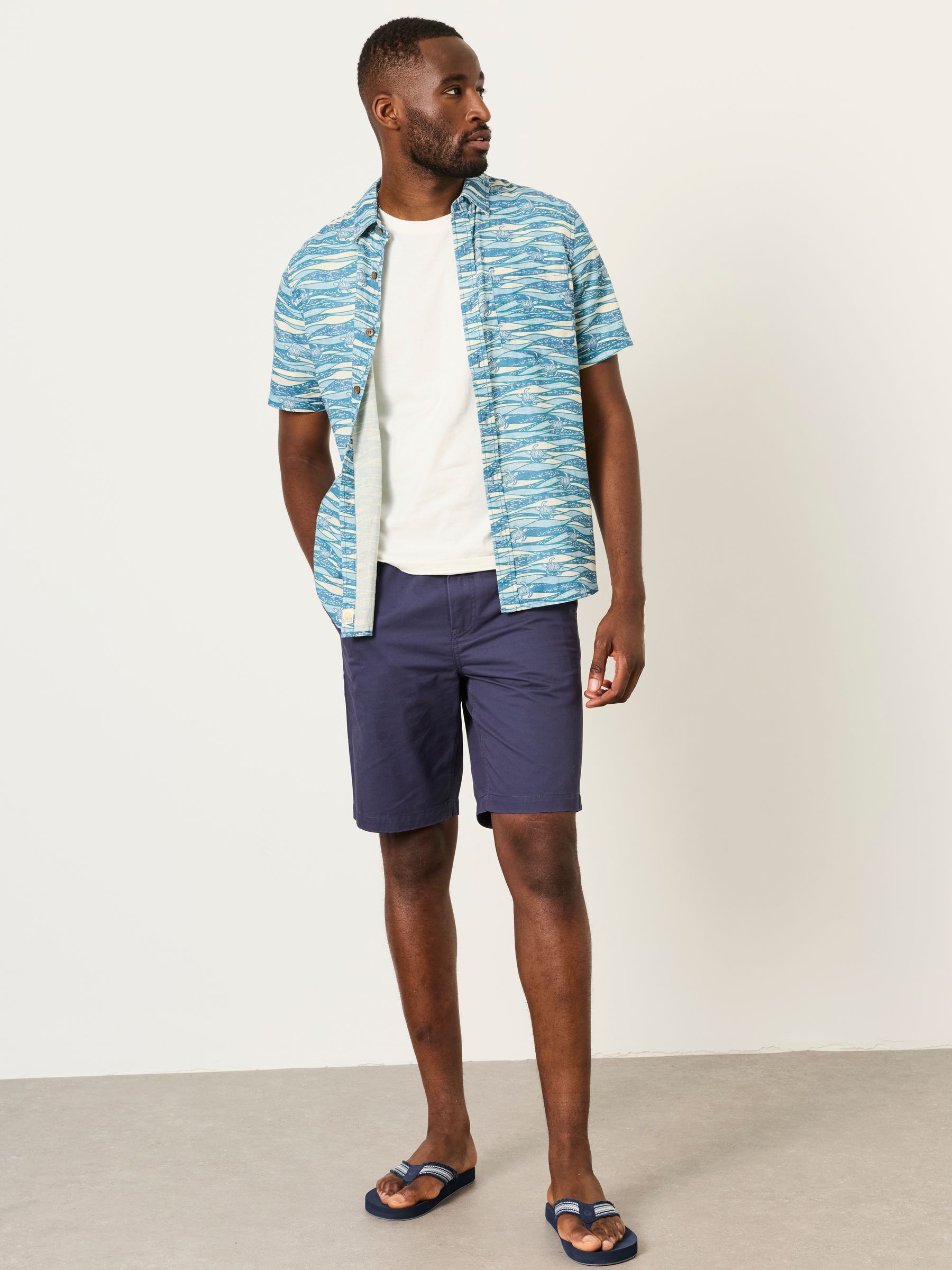 Blue Short Sleeve Turtle Print Shirt | FatFace USA