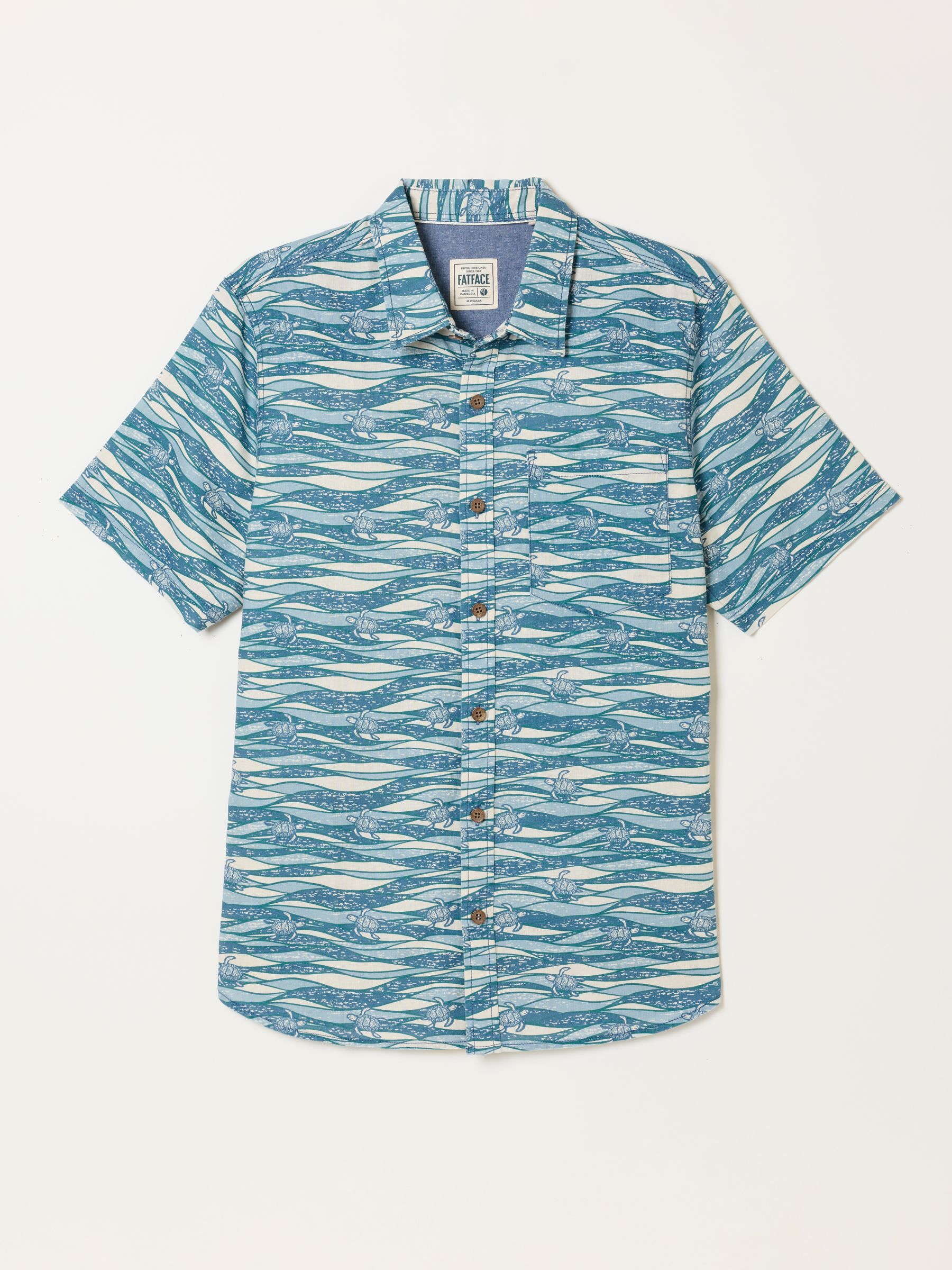 Blue Short Sleeve Turtle Print Shirt - Image 6 of 6