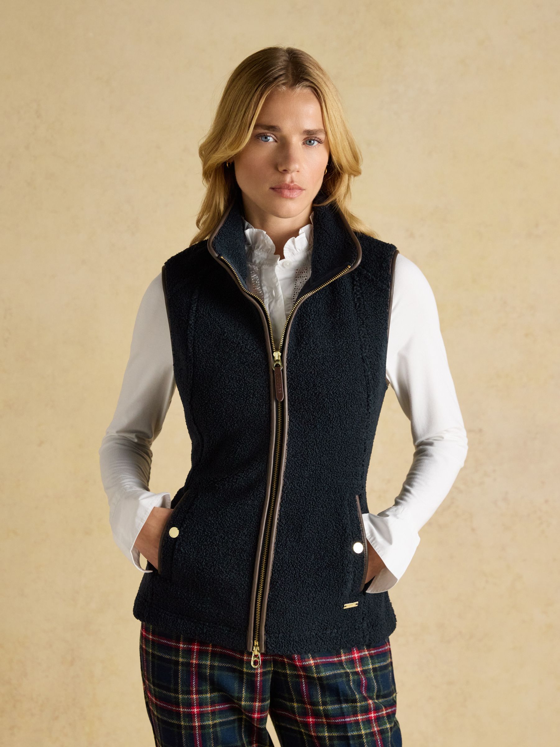 Borg Heritage Navy Fleece Gilet - Image 1 of 11