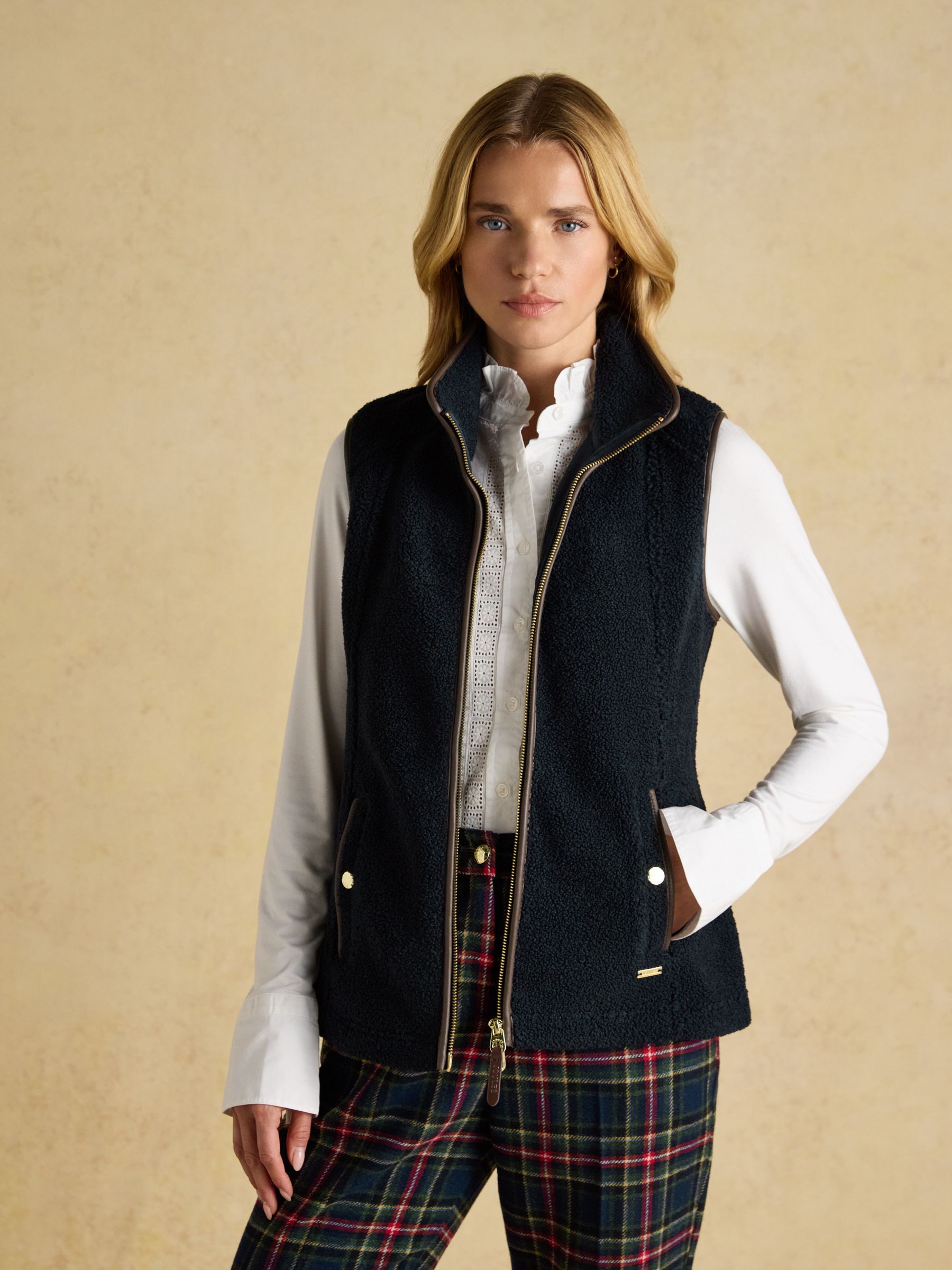 Borg Heritage Navy Fleece Gilet - Image 5 of 11