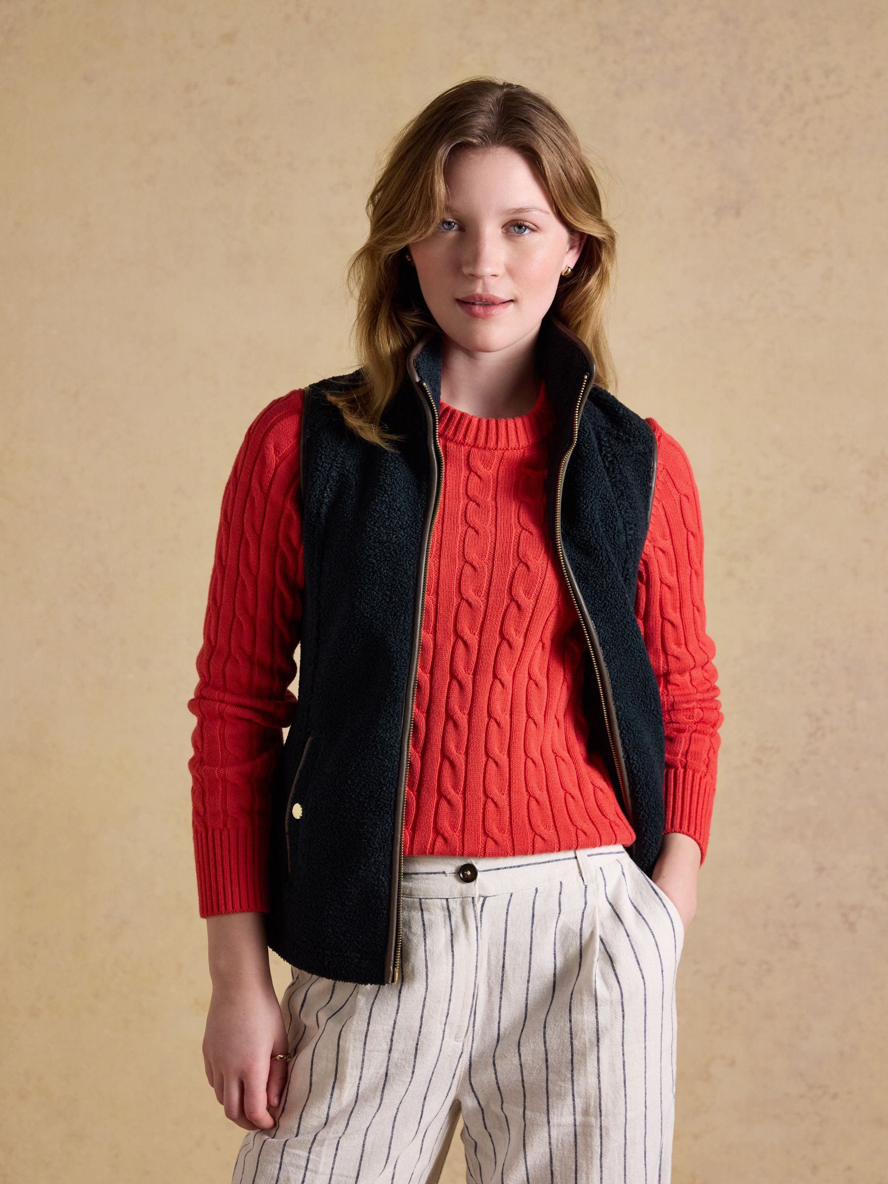 Borg Heritage Navy Fleece Gilet | Joules