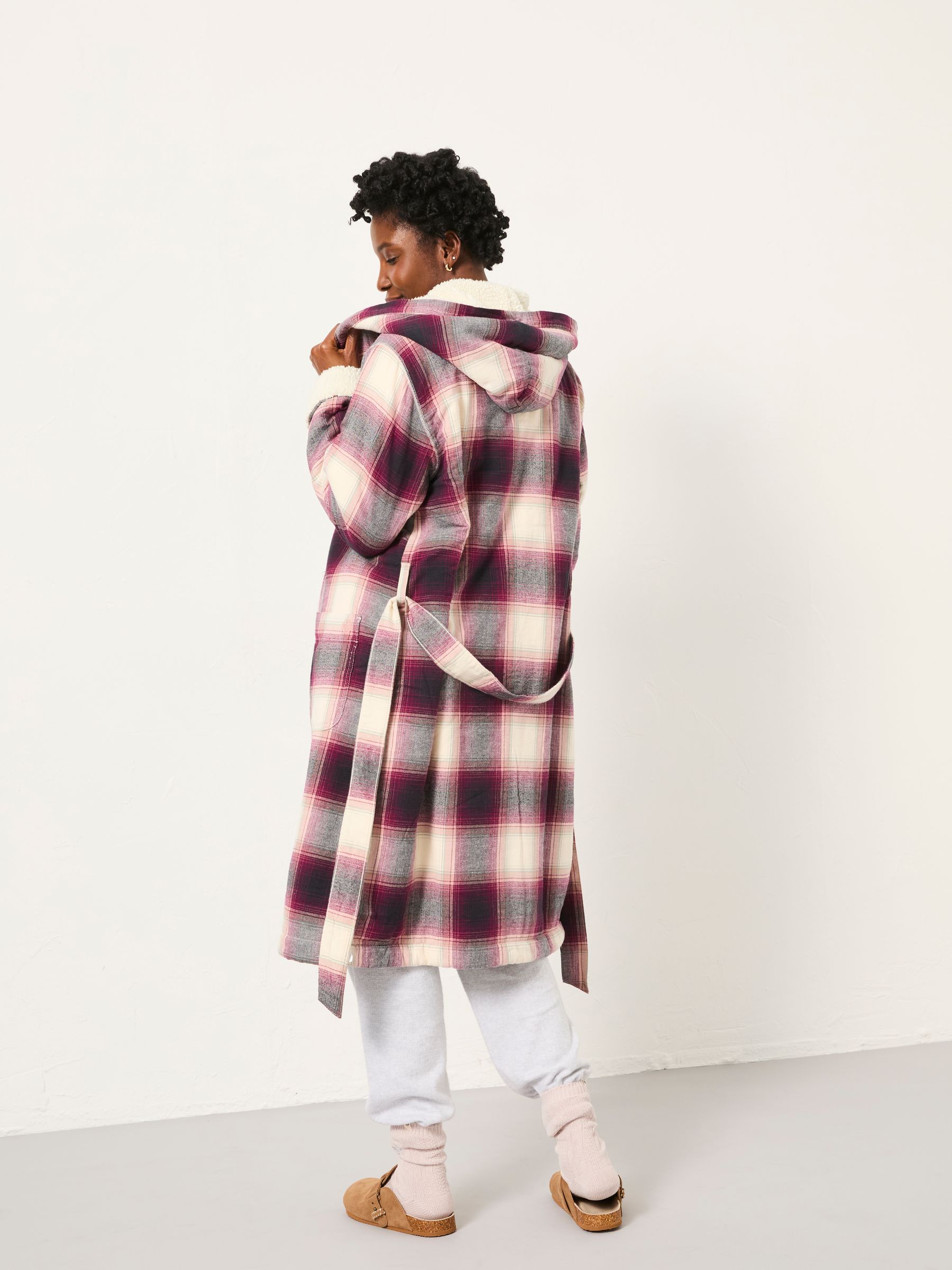 Purple Check Dressing Gown - Image 2 of 6 Purple Check Dressing Gown - Image 2 of 6