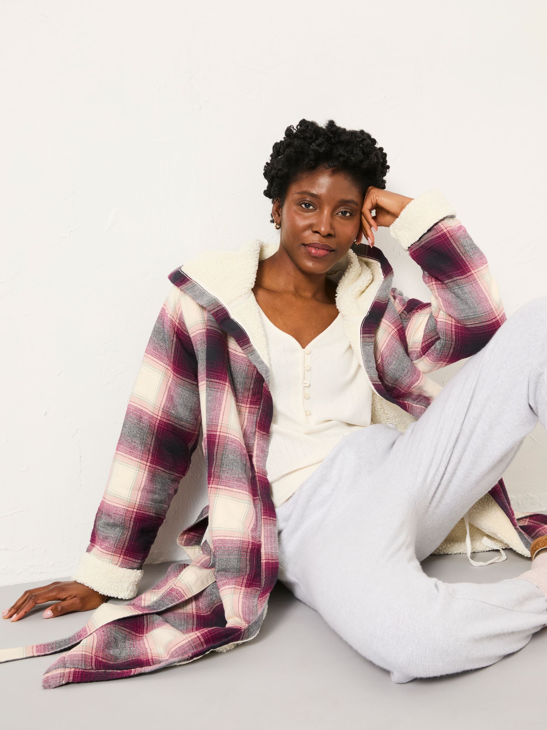 Purple Check Dressing Gown | FatFace