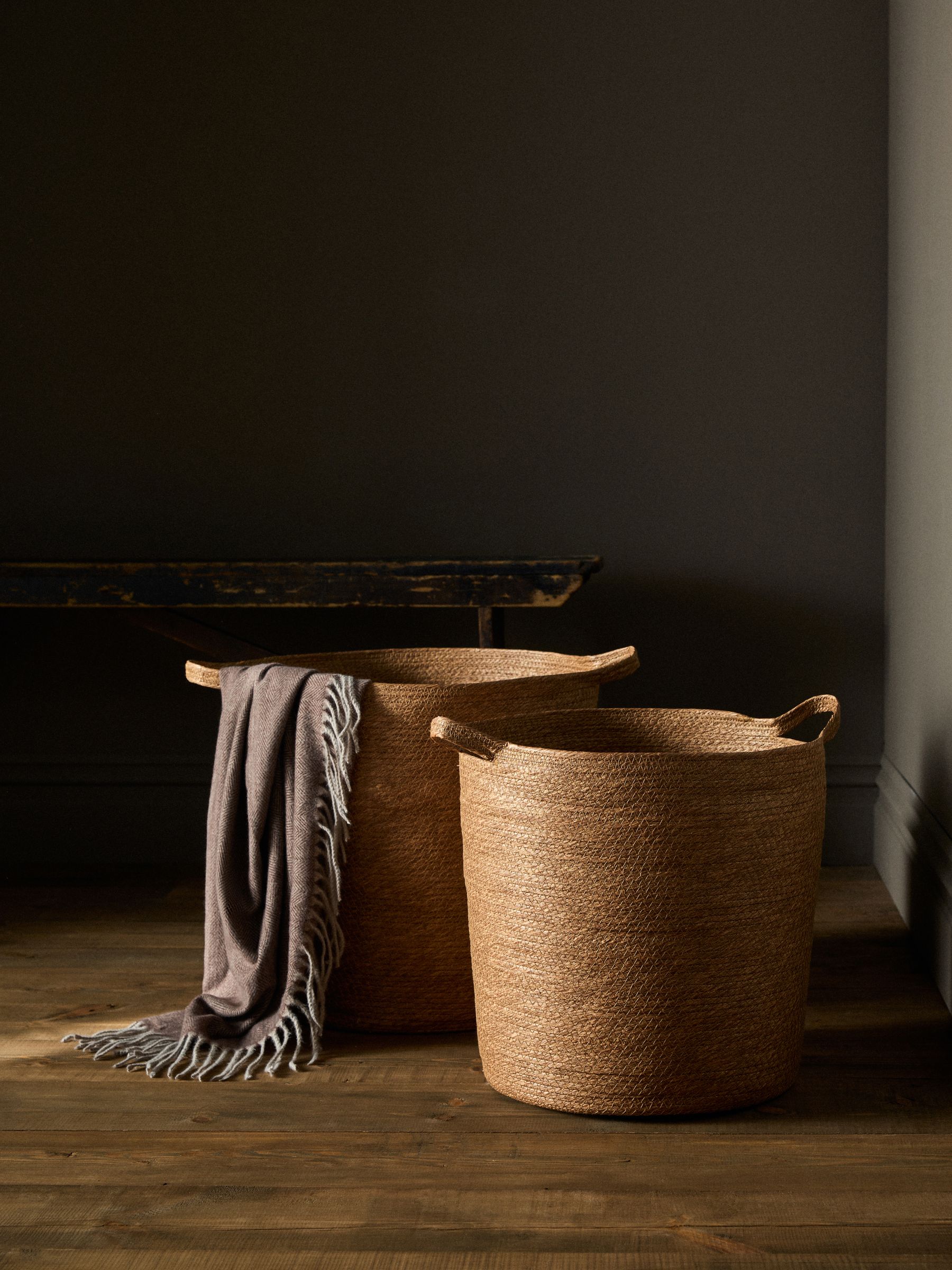 2 Pack Large Storage Baskets Natural - Image 1 of 4