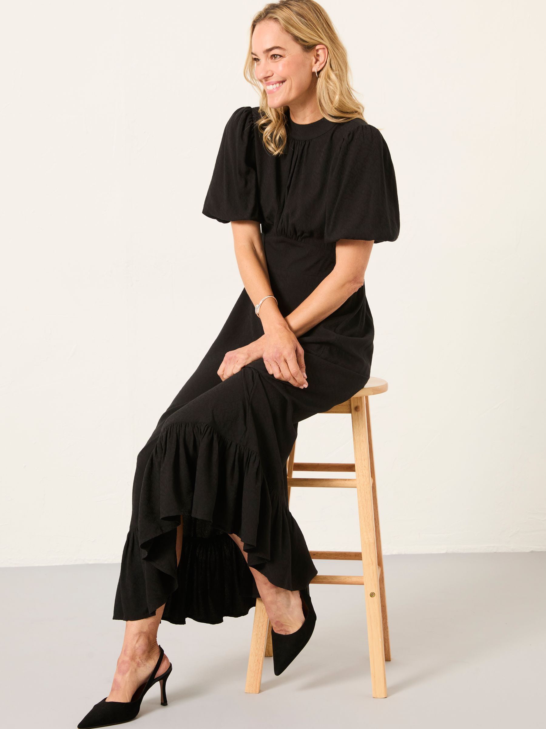 Mila Black Regular Midi Dress - Image 2 of 7