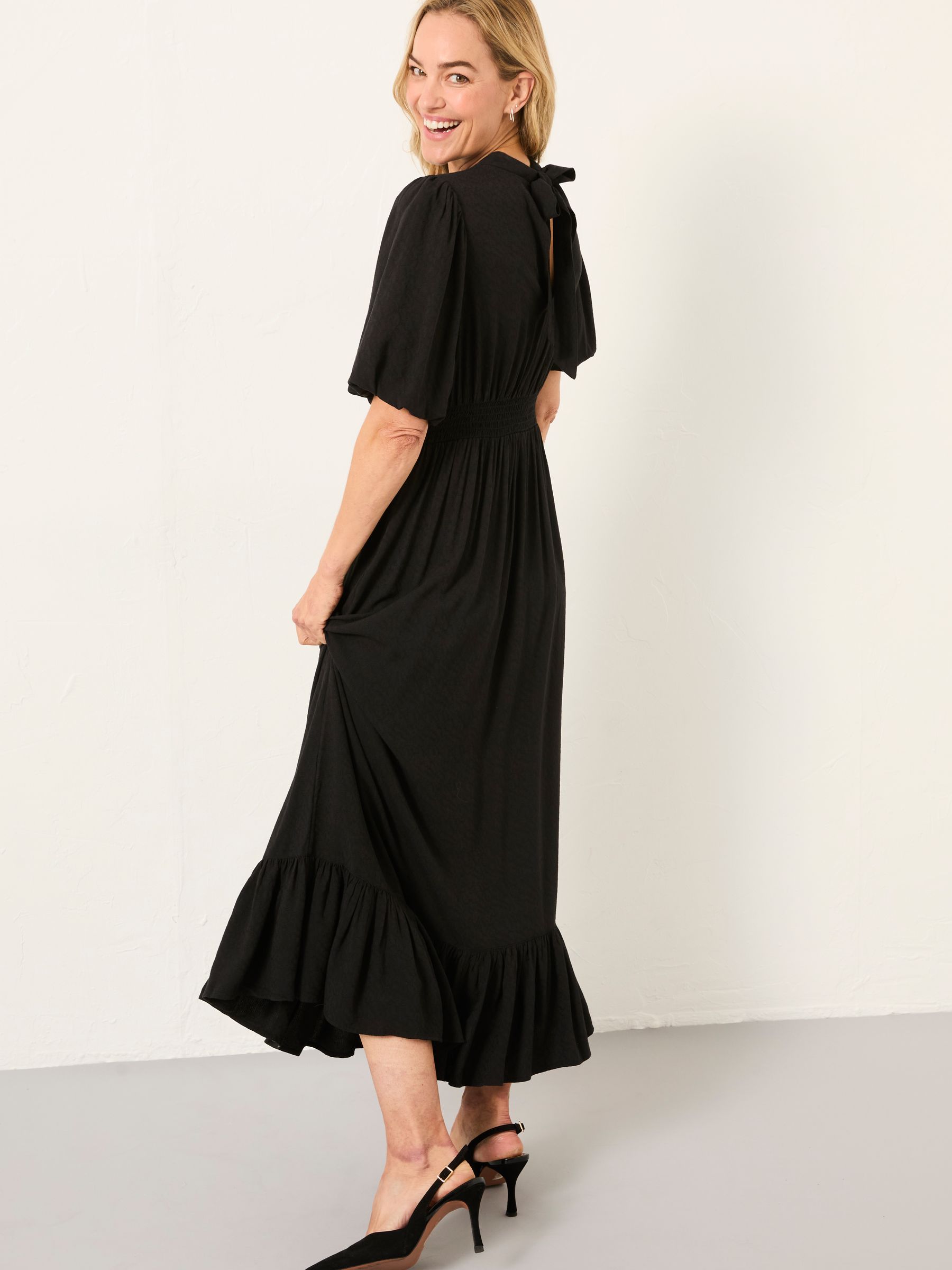 Mila Black Regular Midi Dress - Image 3 of 7