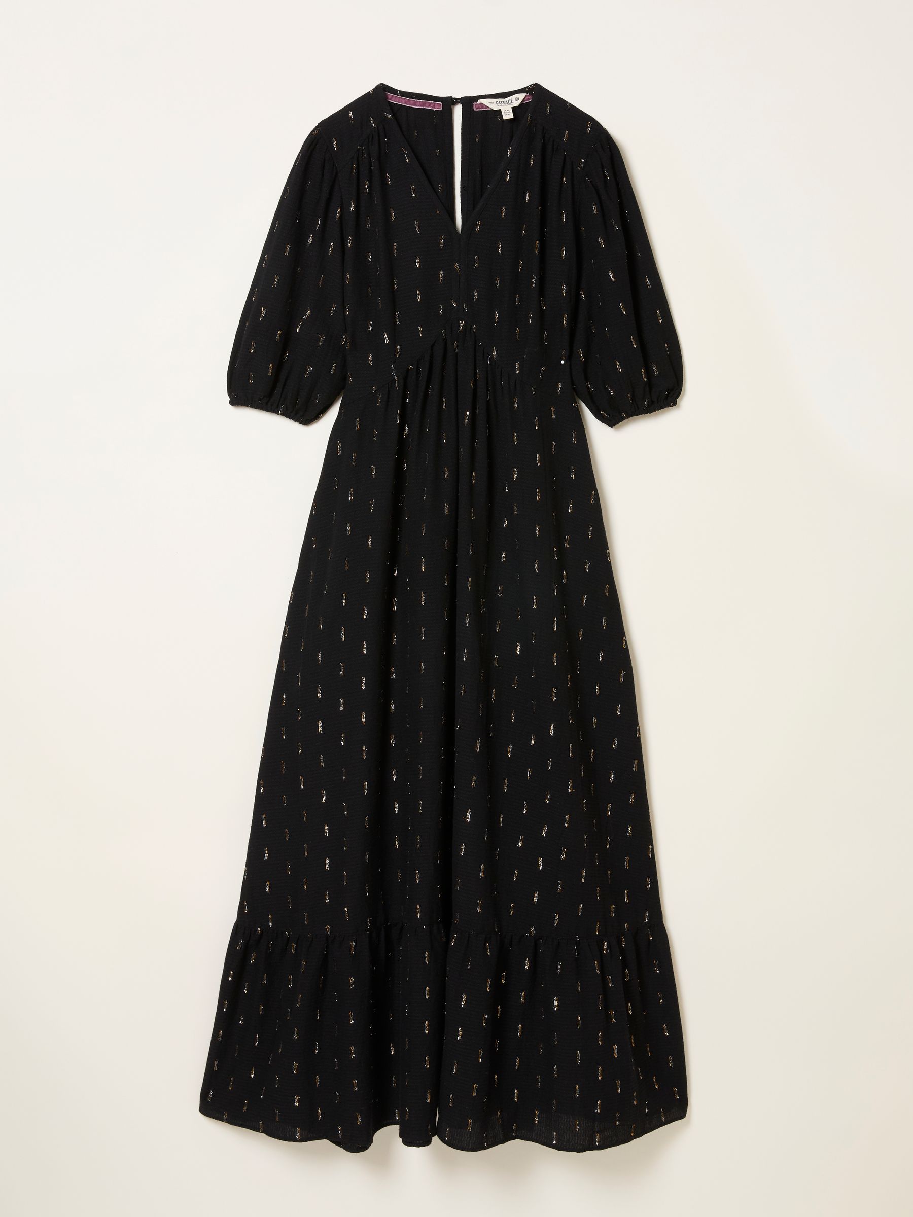 Milly Black Petite Metallic Midi Dress - Image 6 of 6