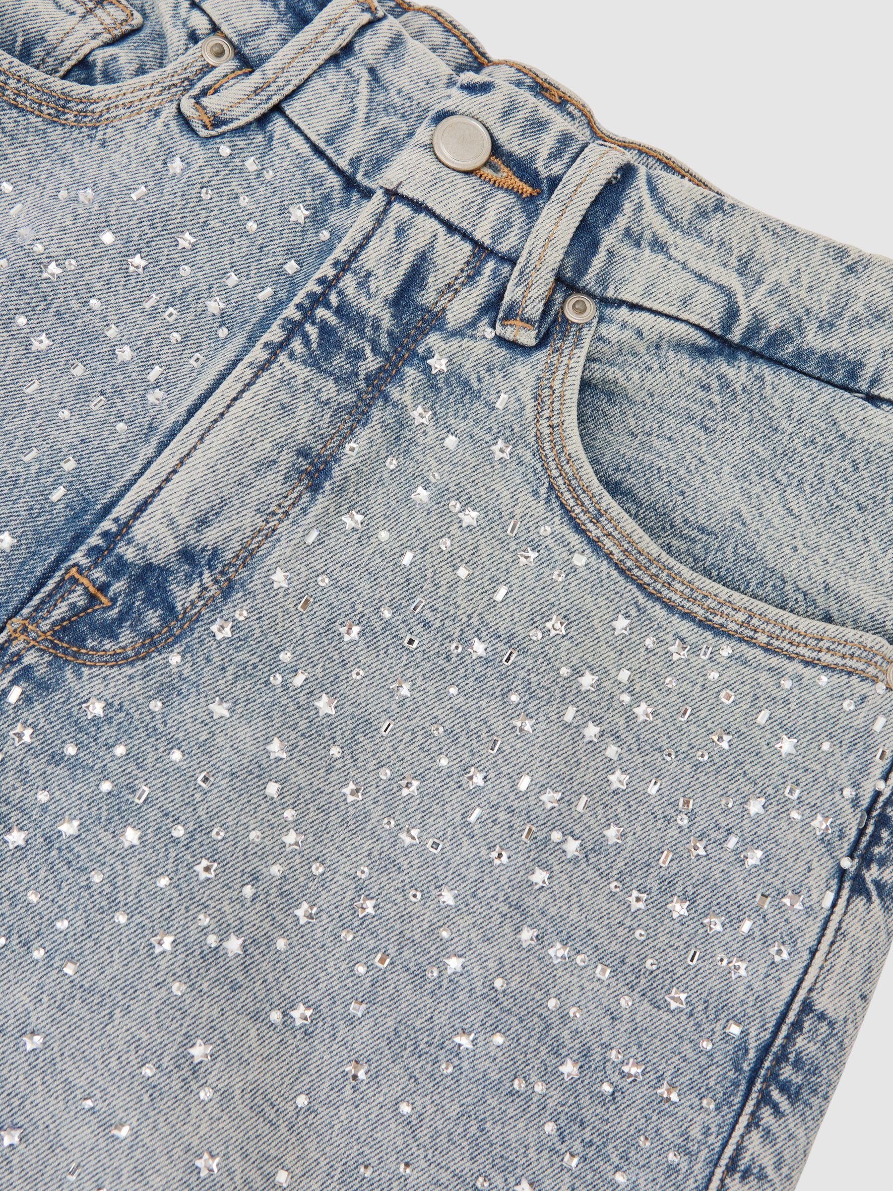 Good American Crystal Cropped Jeans in Indigo Blue - image 4