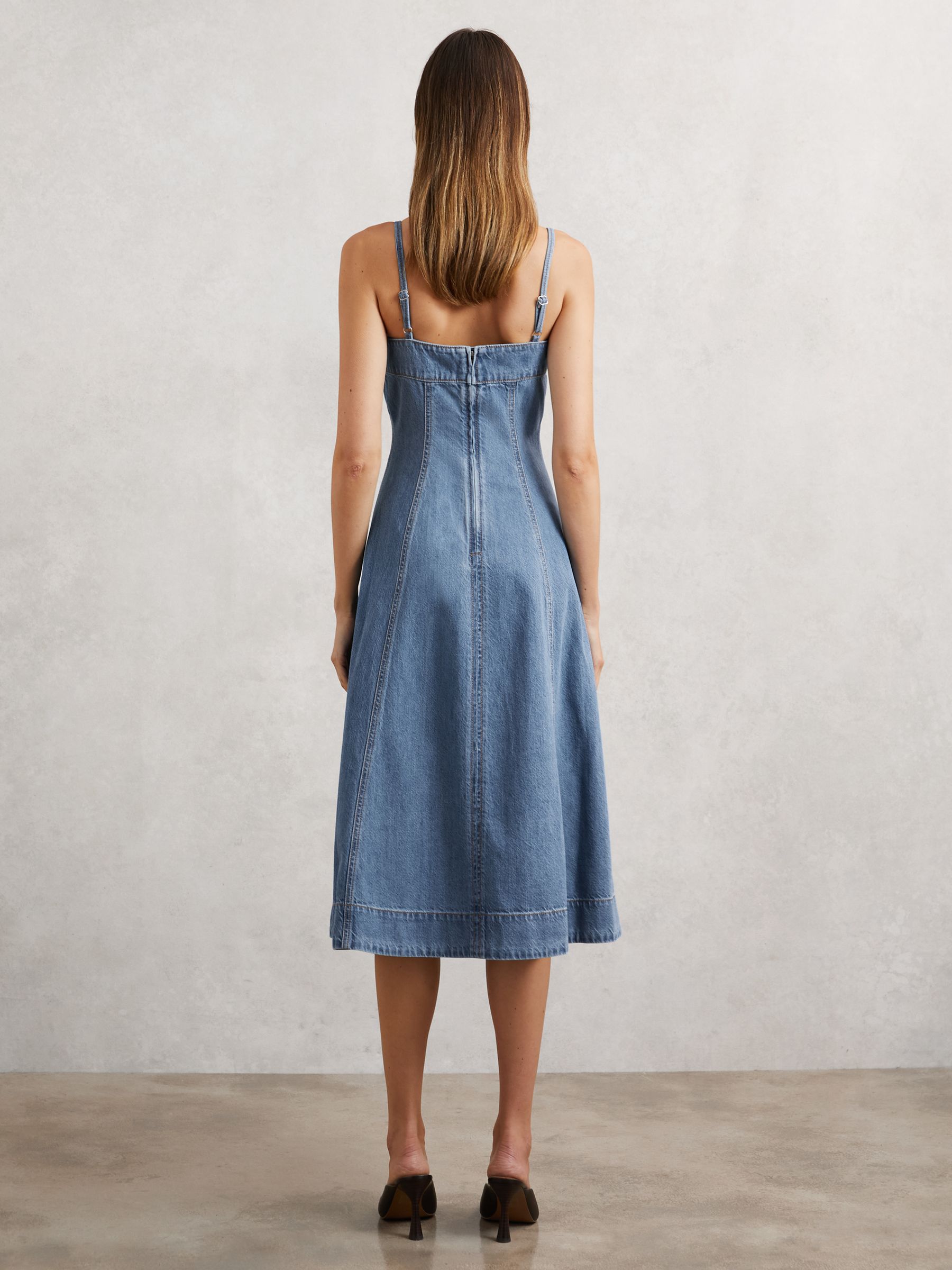 Paige Pippa Midi Dress in Light Blue - Image 4 of 5