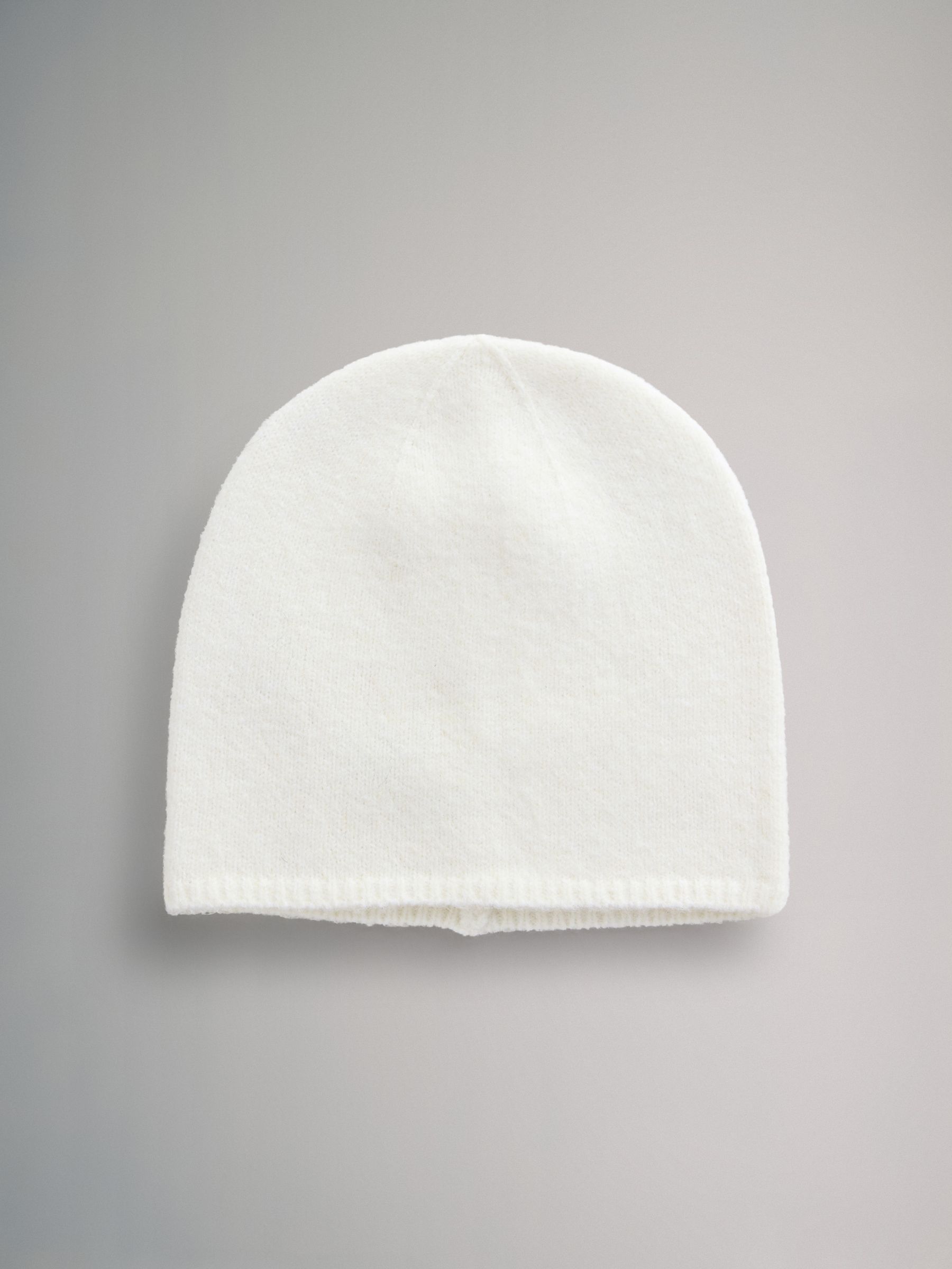 Cream/Camel/Charcoal Marl 3 Pack Fine Knit Beanie - Image 2 of 6