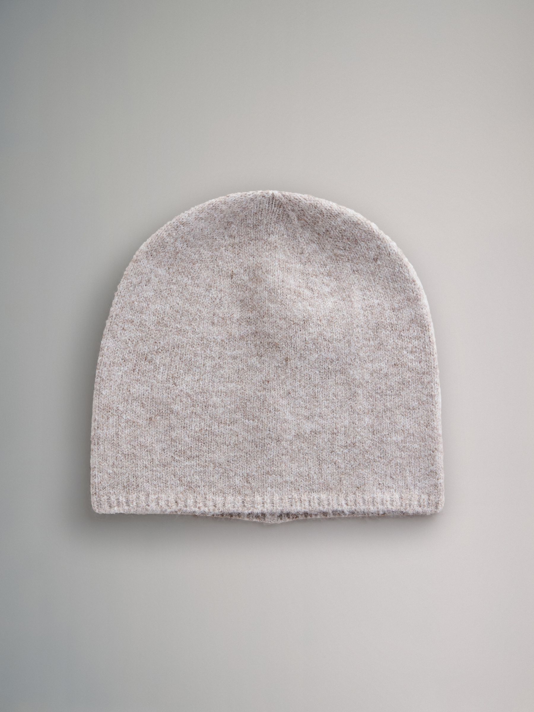 Cream/Camel/Charcoal Marl 3 Pack Fine Knit Beanie - Image 4 of 6