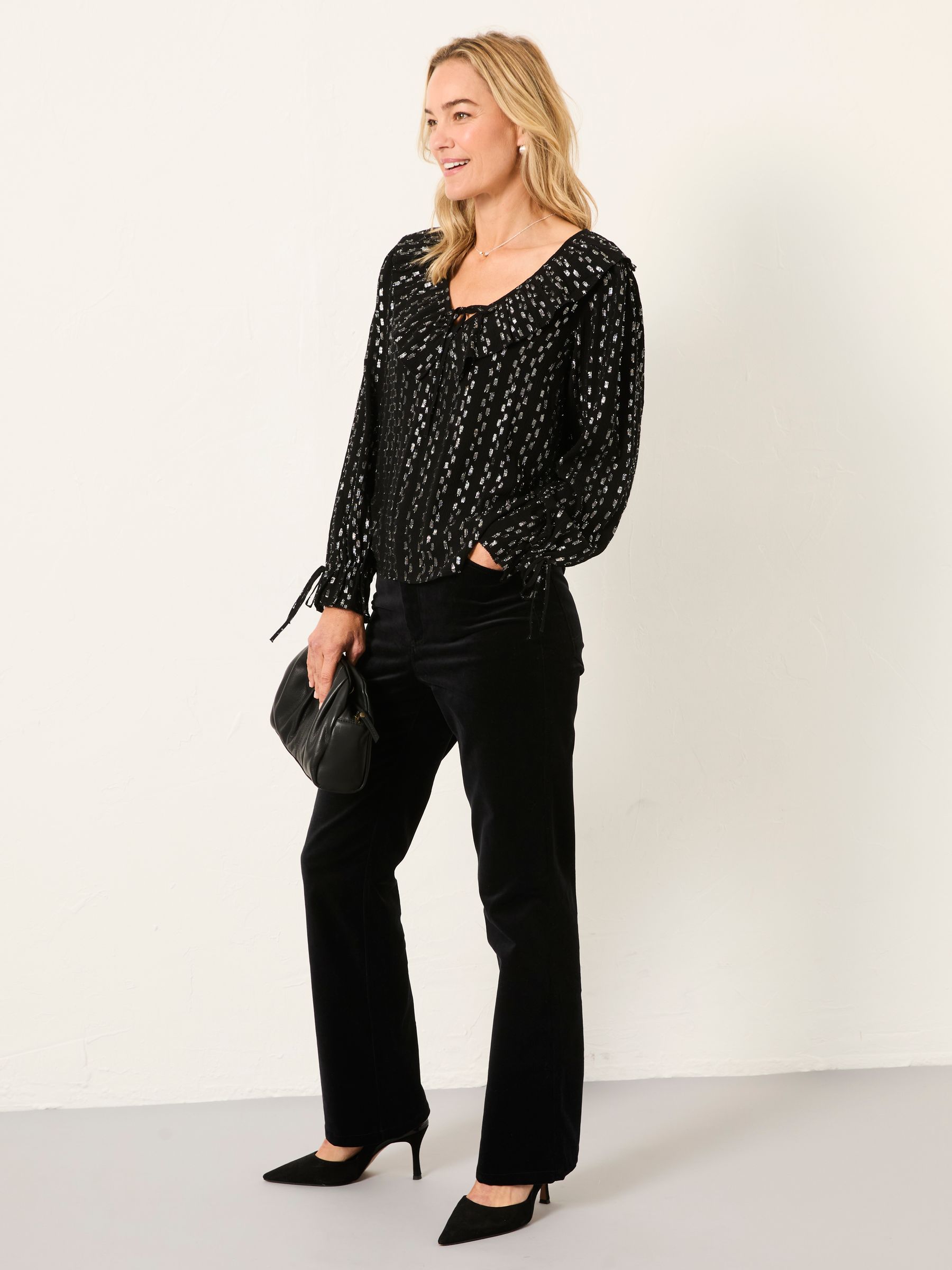 Rene Black Metallic Blouse - Image 3 of 6