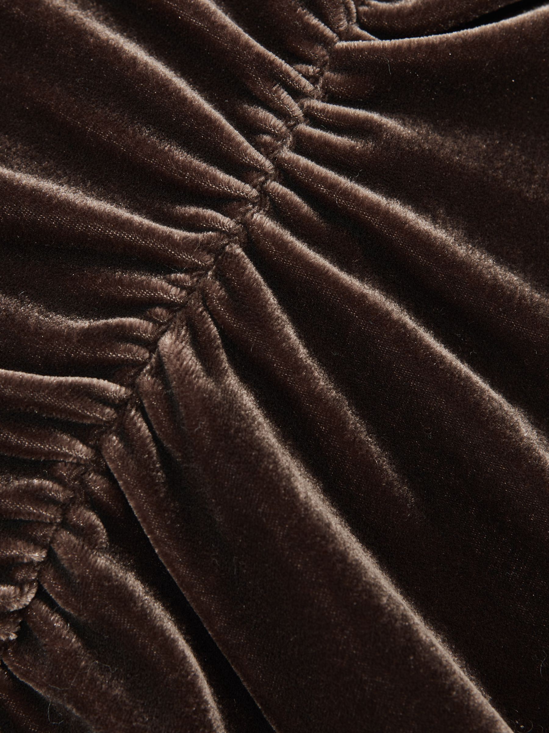 Velvet Off-Shoulder Top in Chocolate Brown - image 4