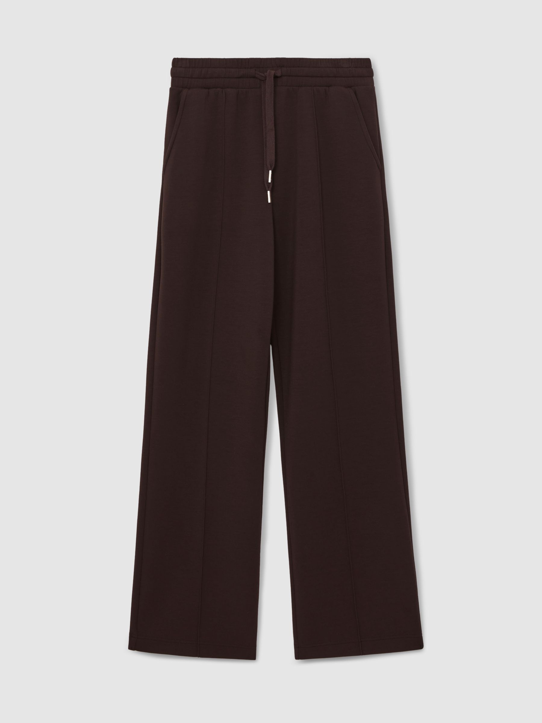 Modal-Blend Interlock Wide-Leg Joggers in Dark Chocolate Brown - Image 2 of 5