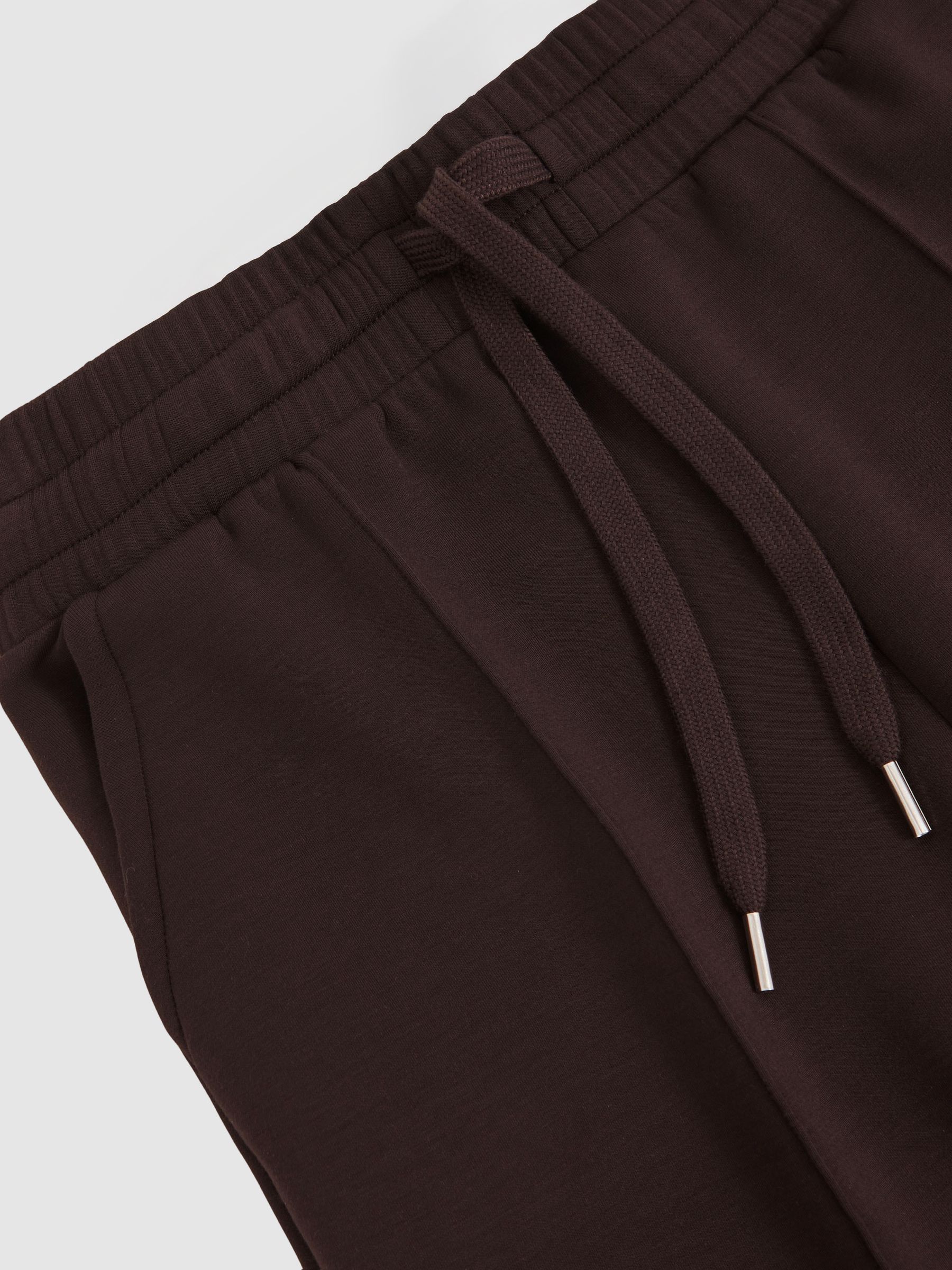 Modal-Blend Interlock Wide-Leg Joggers in Dark Chocolate Brown - Image 5 of 5