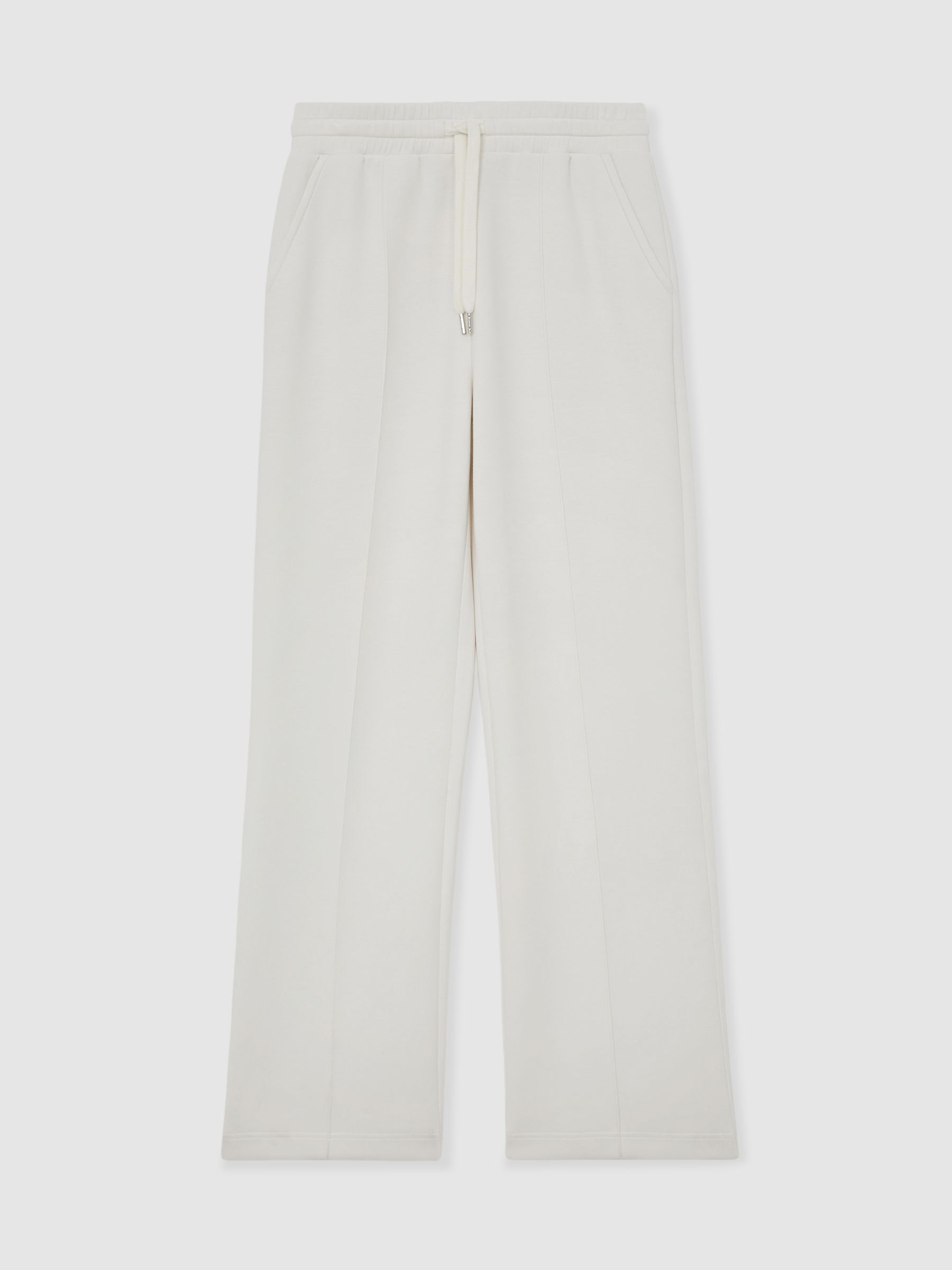 Modal-Blend Interlock Wide-Leg Joggers in Ivory - Image 2 of 7