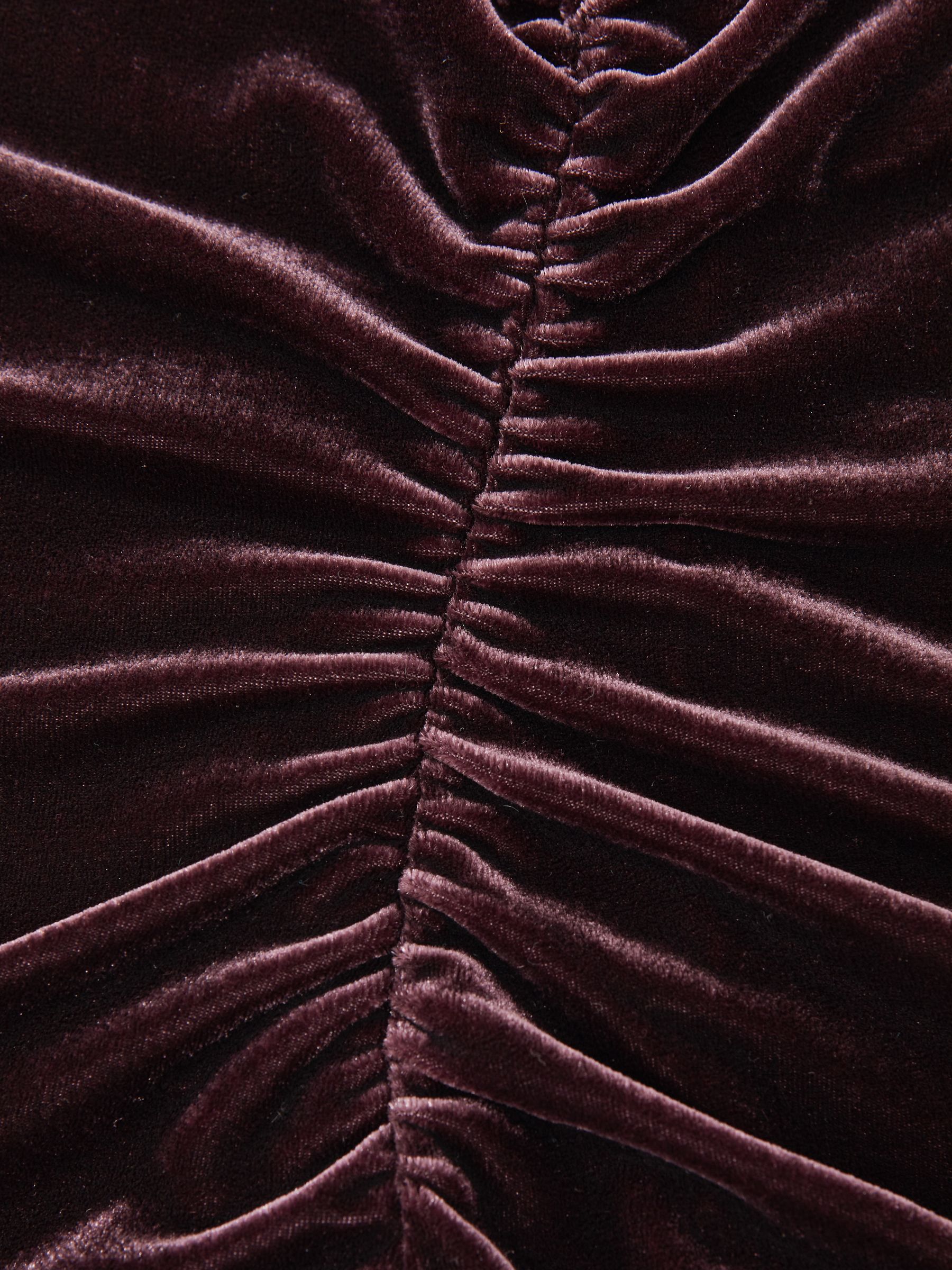 Velvet Off-Shoulder Top in Plum Purple - Image 6 of 6
