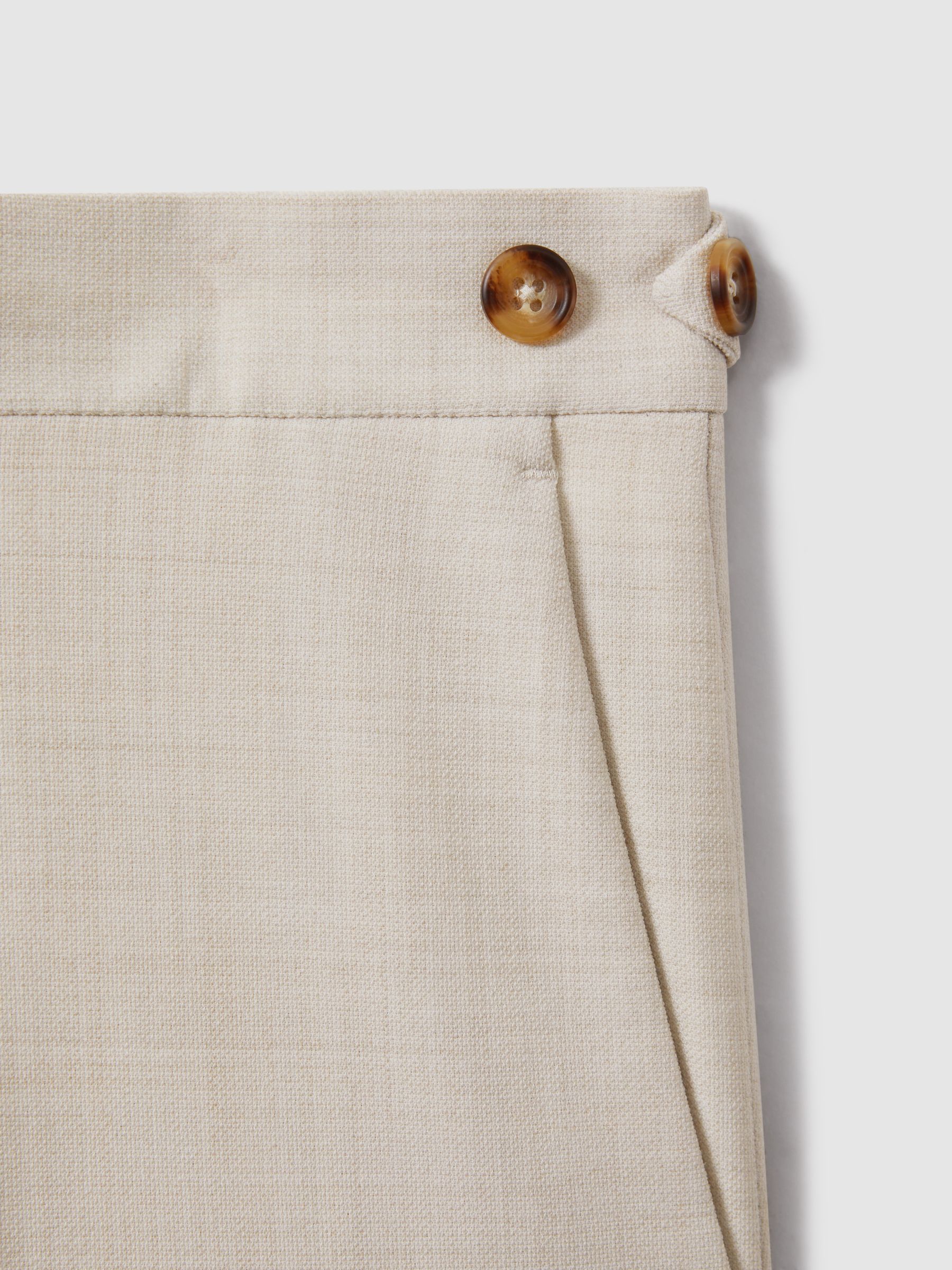 Tailored Fit Textured Suit Trousers With Wool in Stone - image 3