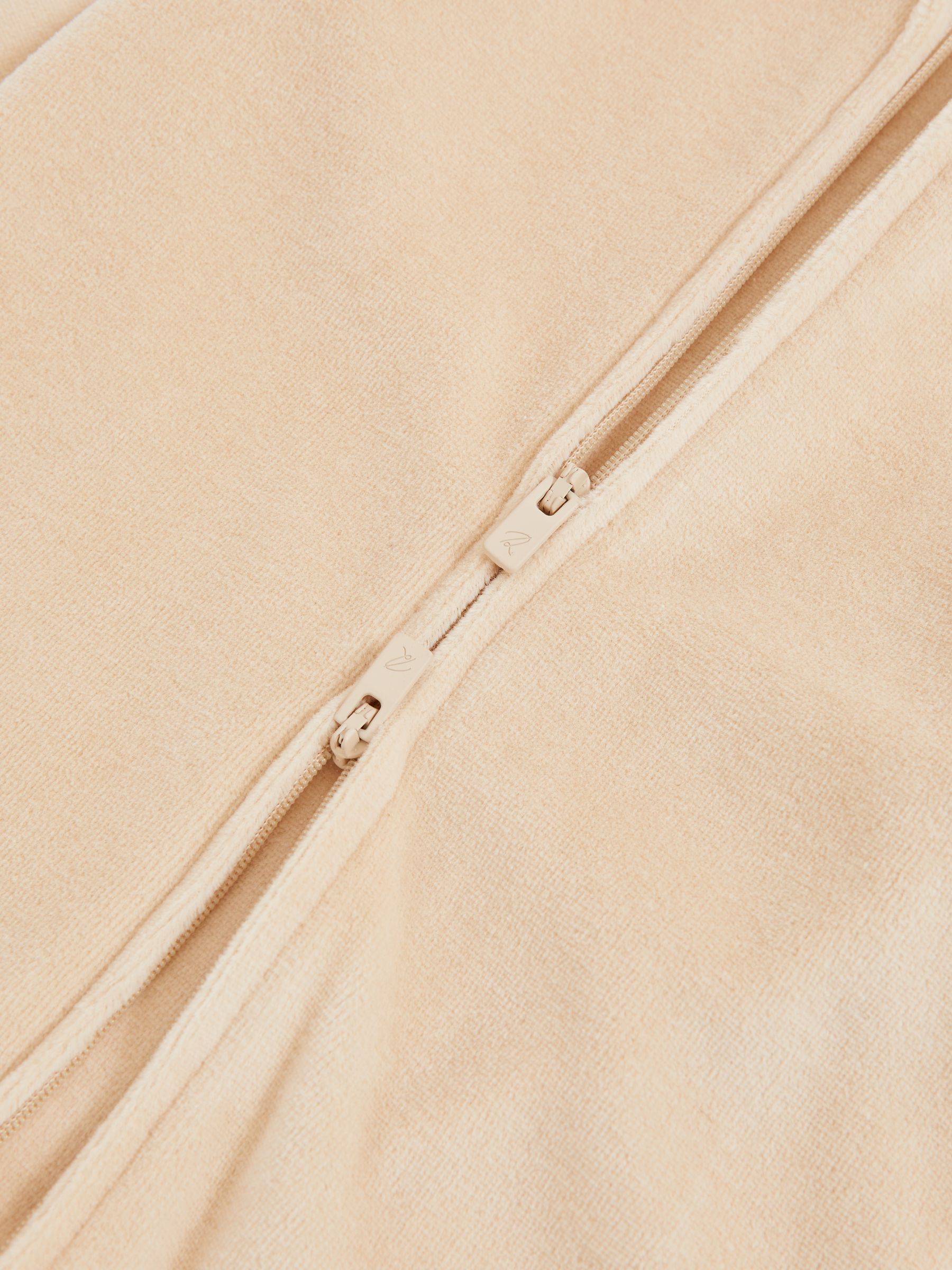 Cotton-Blend Velour Sleepsuit in Neutral - Image 2 of 2