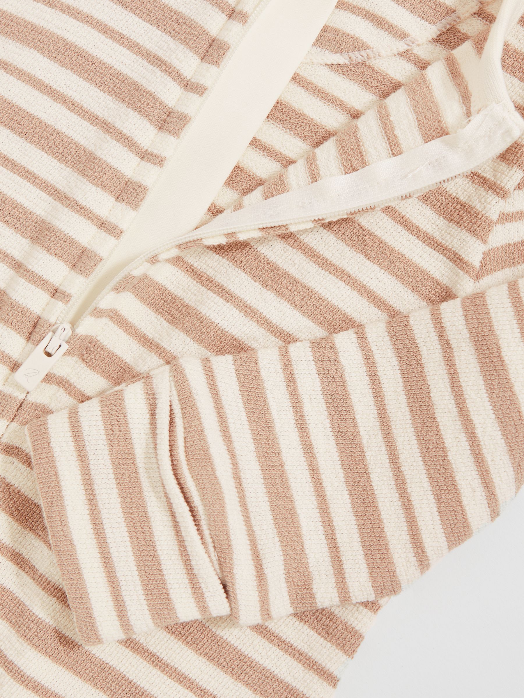 Cotton Stripe Sleepsuit in Neutral - Image 2 of 2
