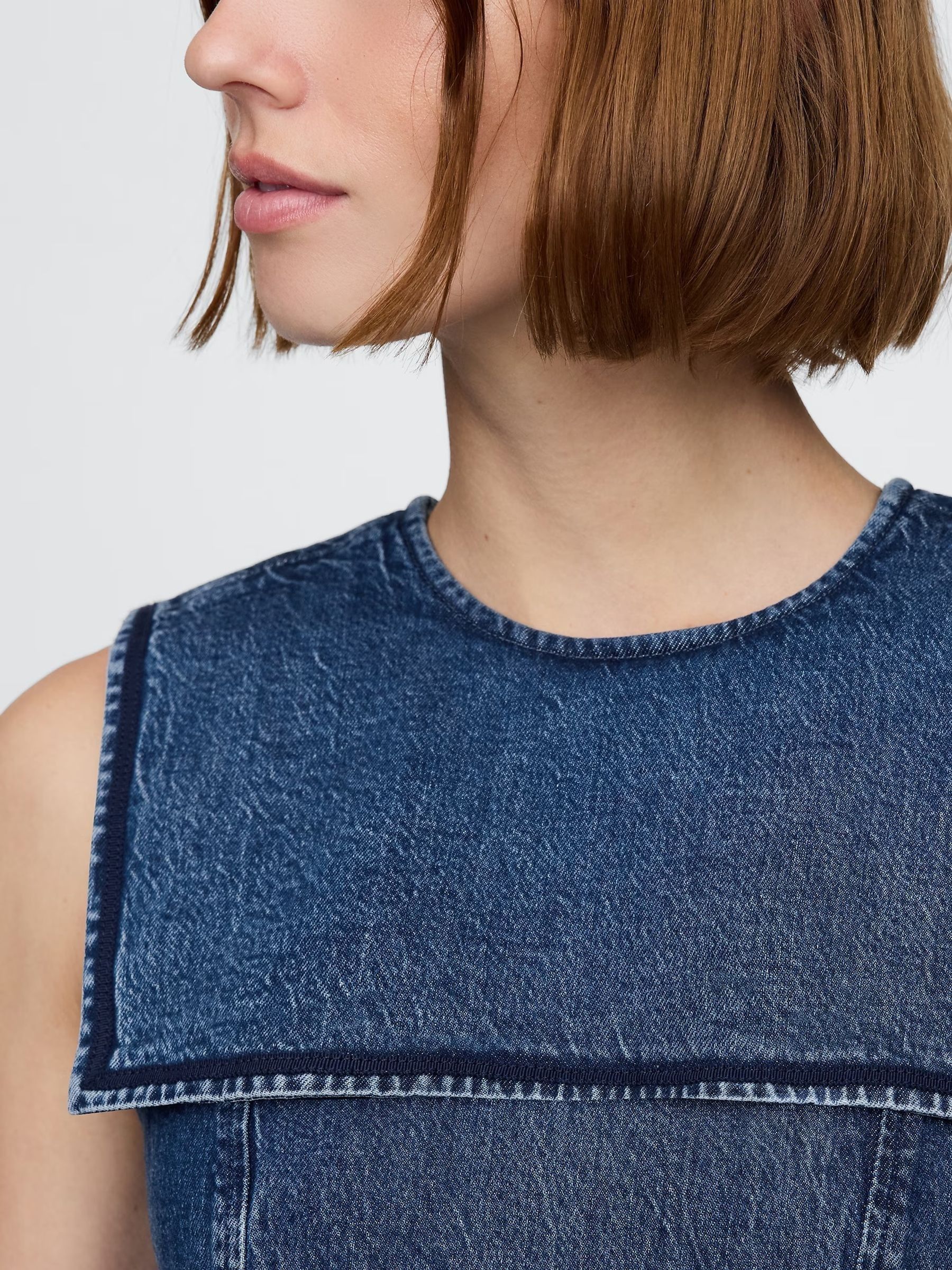 Blue DÔEN Denim Sailor Mini Dress - Image 6 of 8