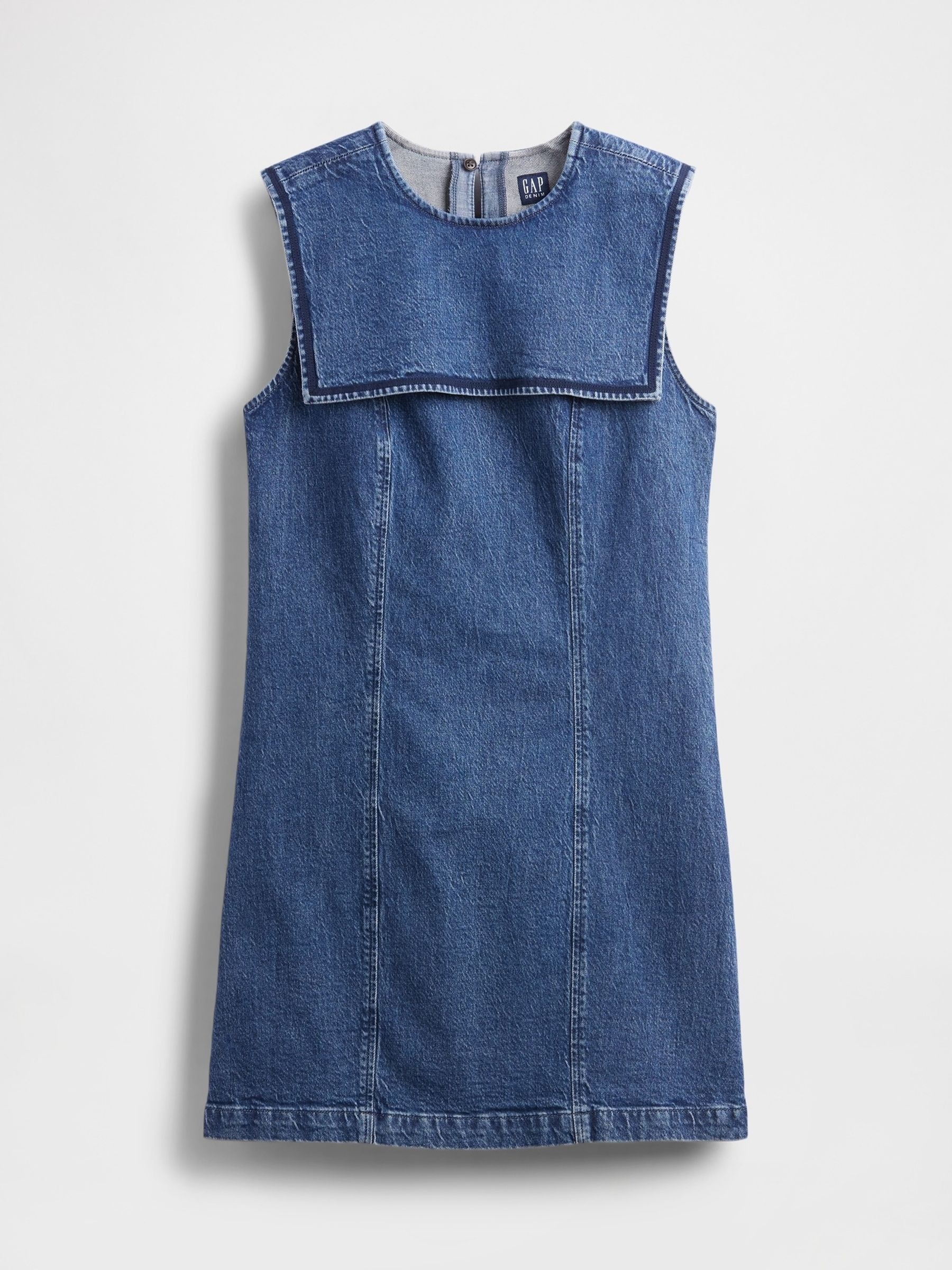 Blue DÔEN Denim Sailor Mini Dress - Image 7 of 8