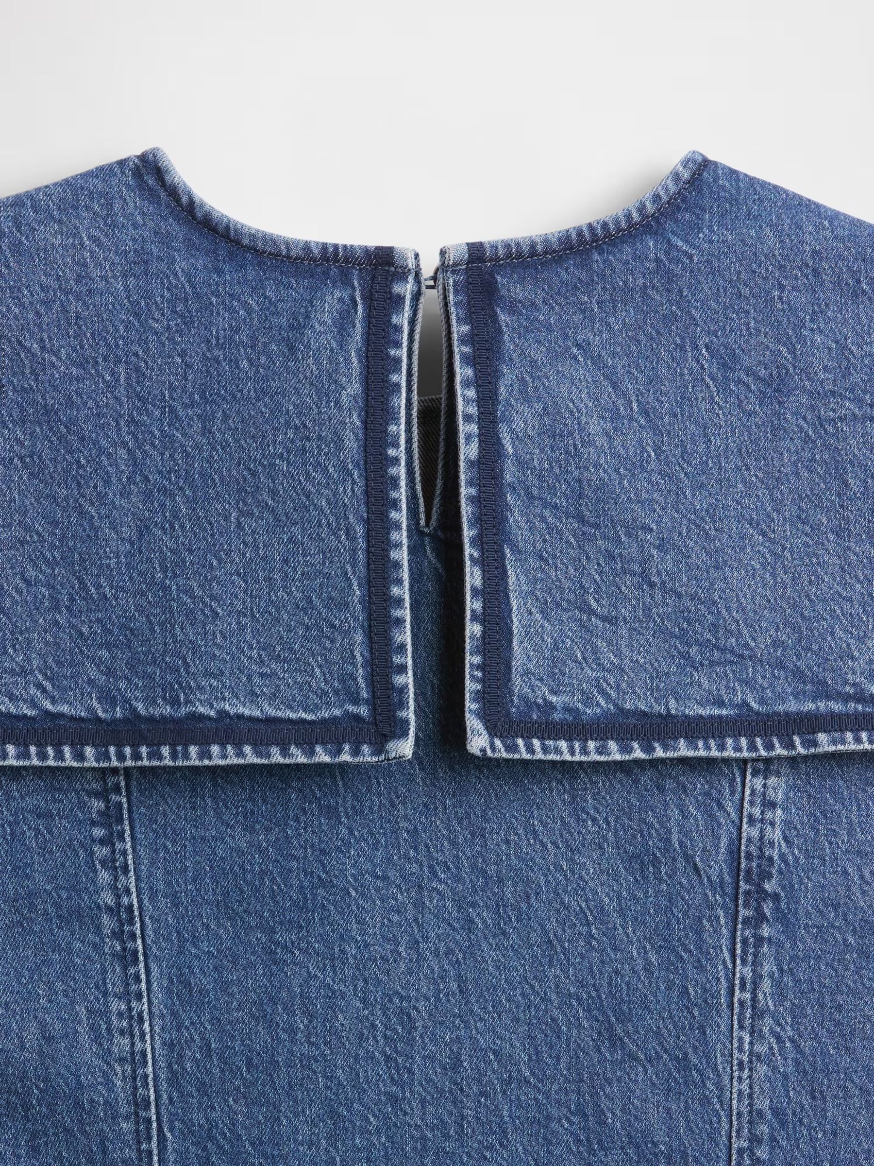 Blue DÔEN Denim Sailor Mini Dress - Image 8 of 8