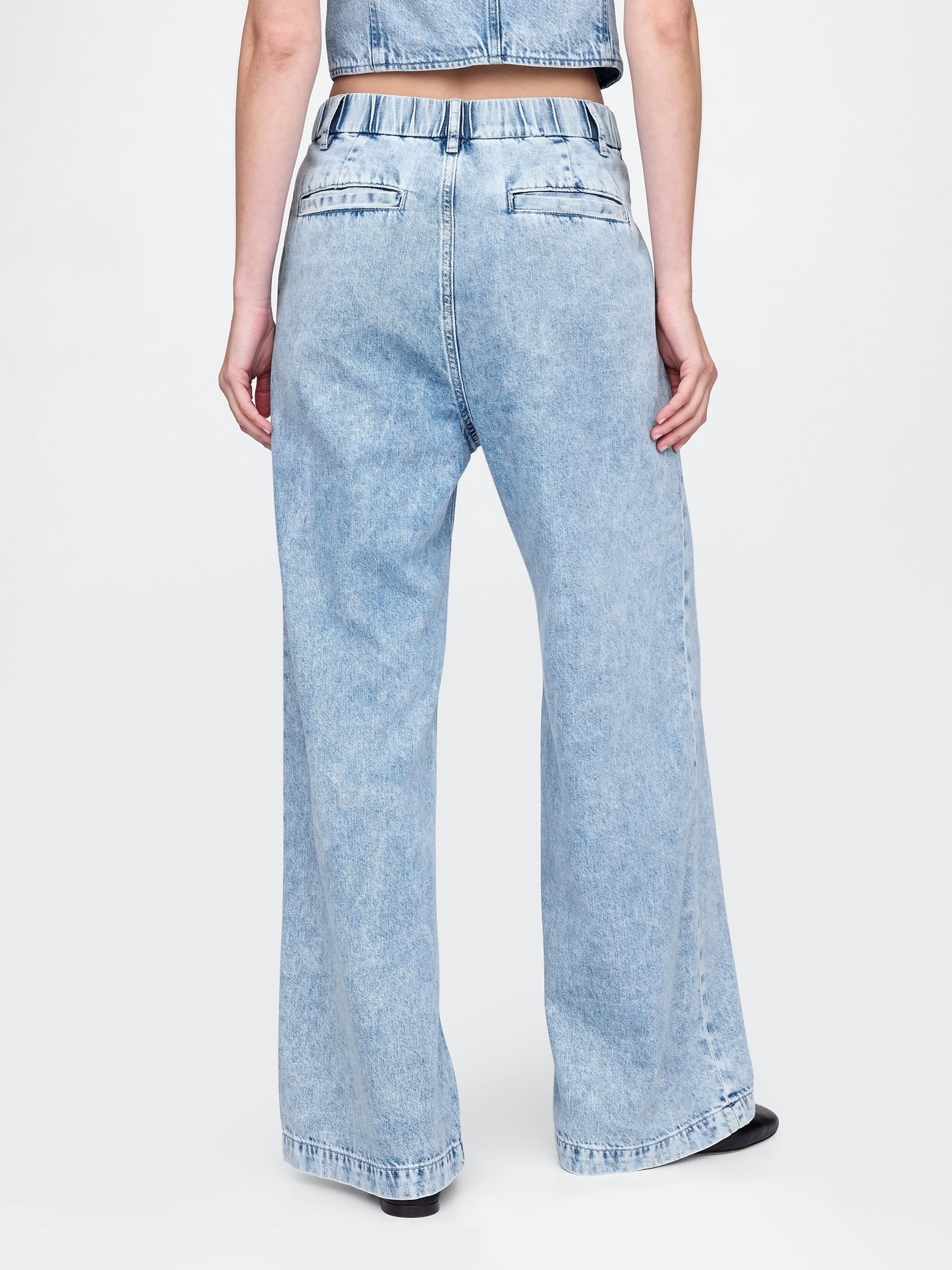 Blue 365 High Waist UltraSoft Pleated Denim Trousers - Image 2 of 5