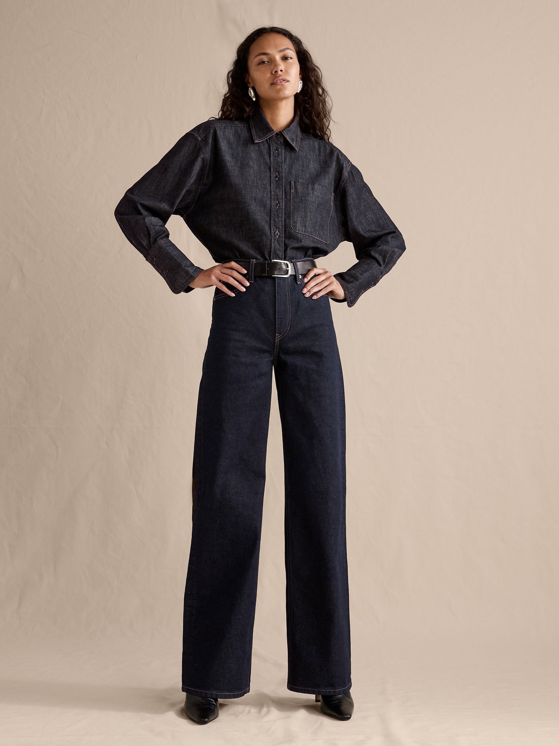 Banana Republic Blue The Icon Classic Wide-Leg Jeans - Image 1 of 5